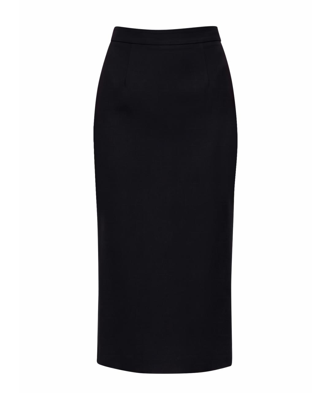DOLCE&GABBANA Черная шерстяная юбка миди, фото 1