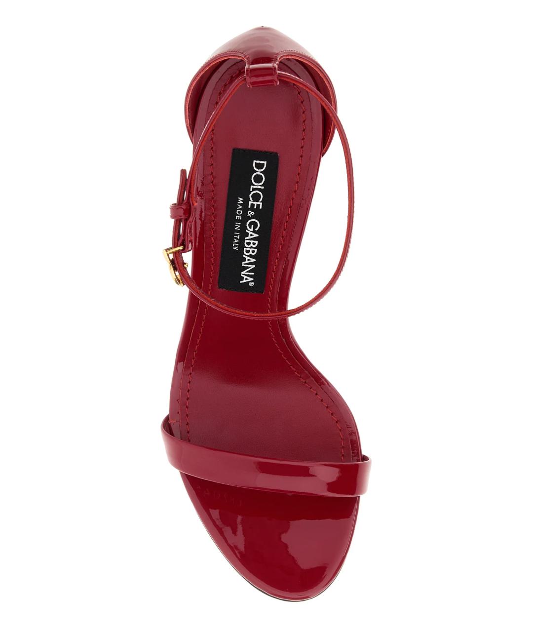 DOLCE&GABBANA Красные кожаные босоножки, фото 3