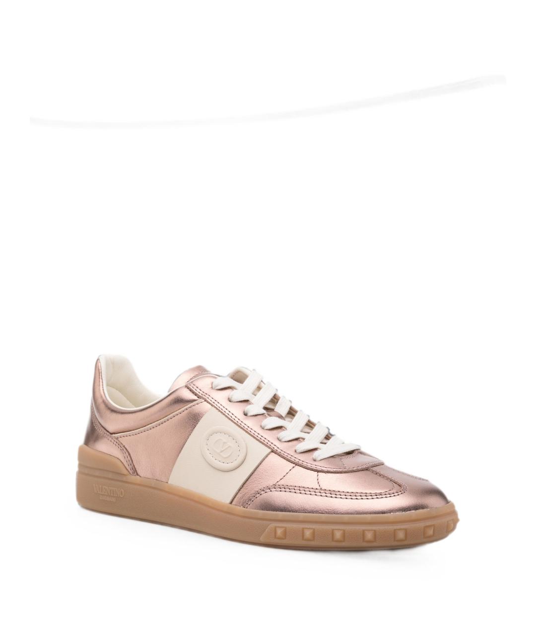 VALENTINO Розовые кожаные кроссовки, фото 4