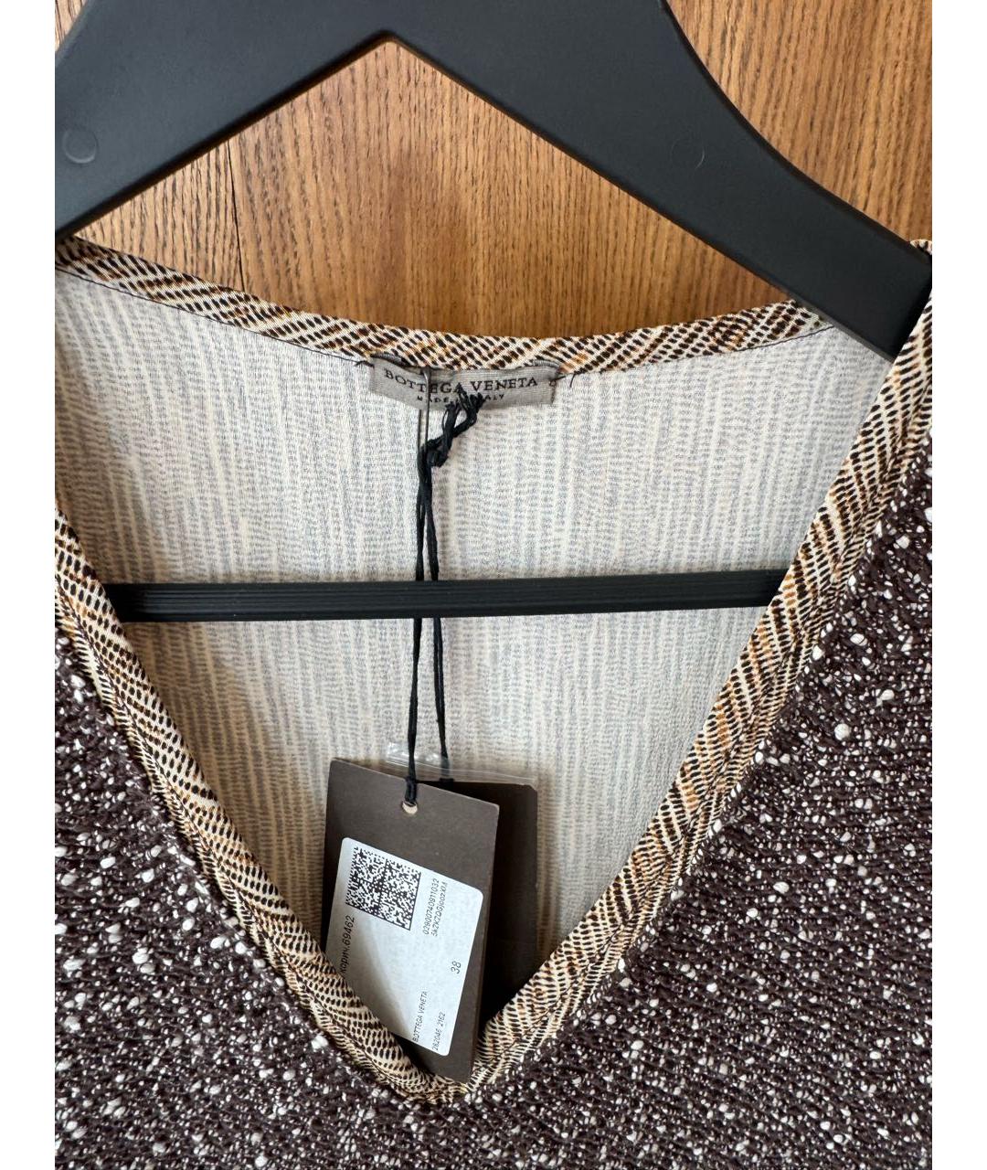 BOTTEGA VENETA Коричневый шелковый костюм с брюками, фото 8