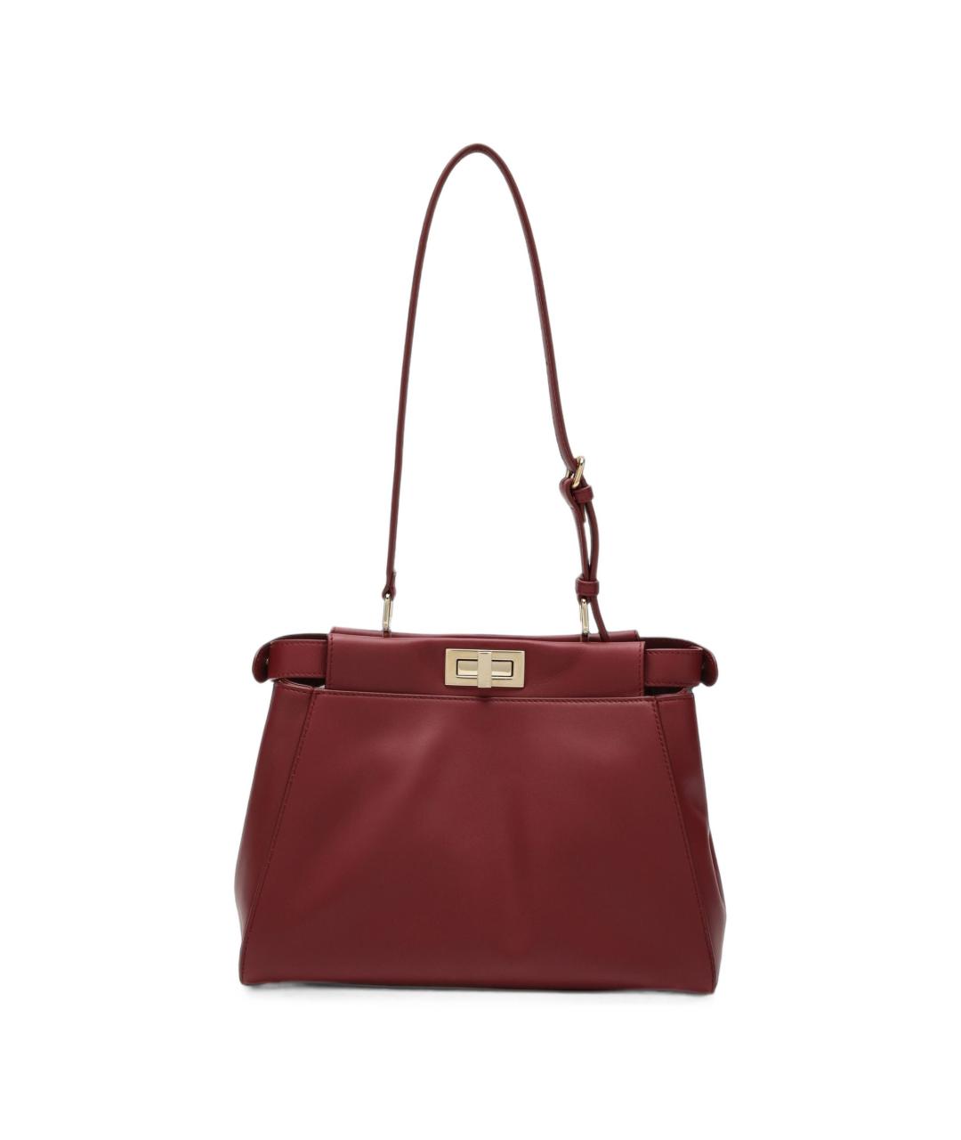 FENDI Красная кожаная сумка тоут, фото 1