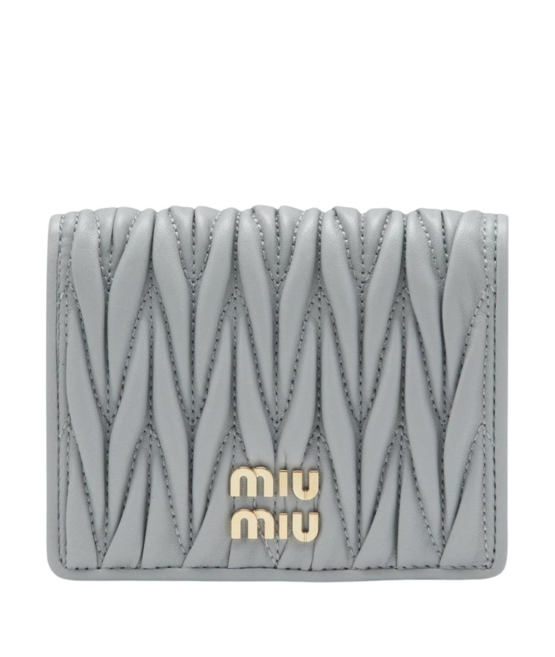 MIU MIU Серый кожаный кошелек, фото 1