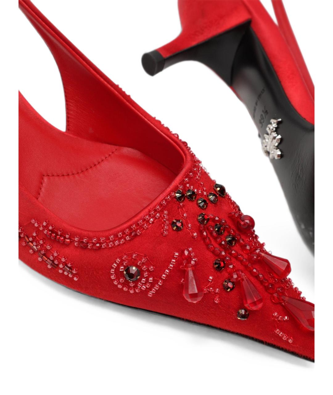 PRADA Красные текстильные туфли, фото 4