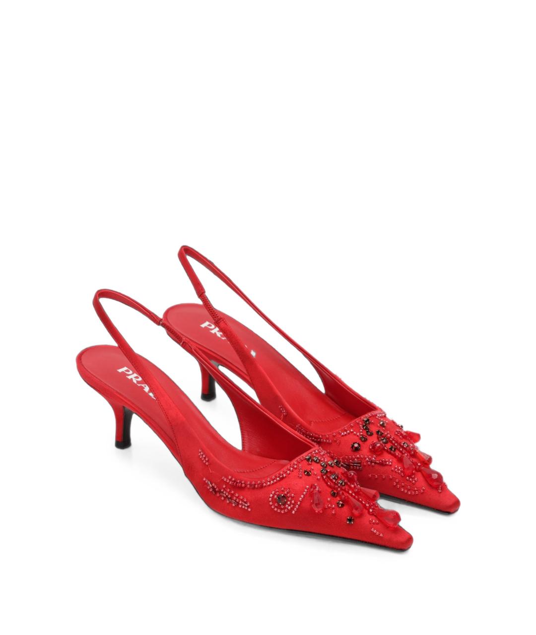 PRADA Красные текстильные туфли, фото 3