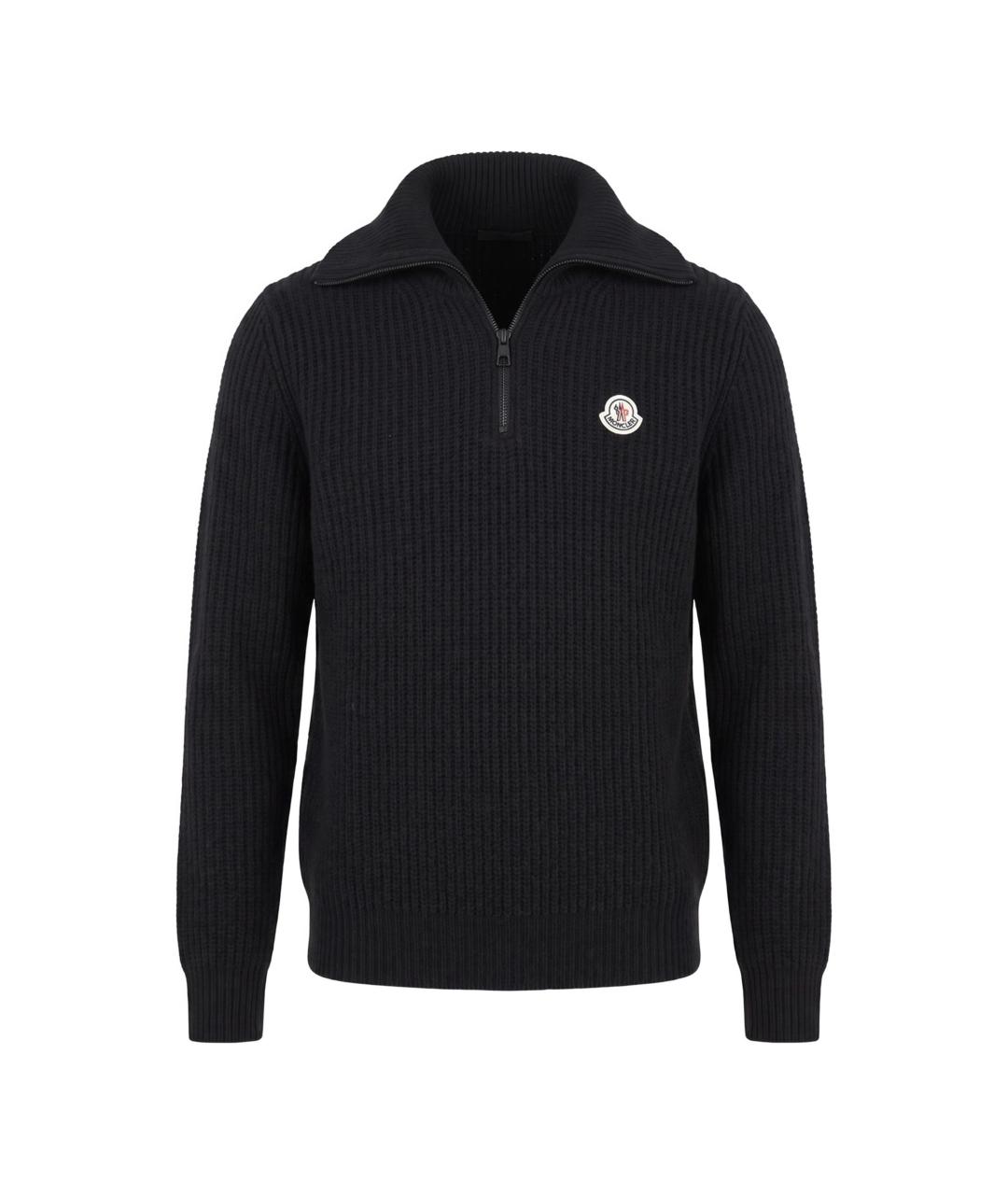 MONCLER Черный шерстяной джемпер / свитер, фото 1