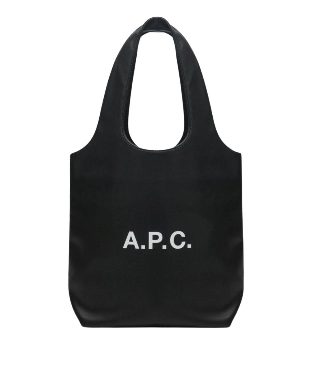 A.P.C. Черная синтетическая сумка тоут, фото 1