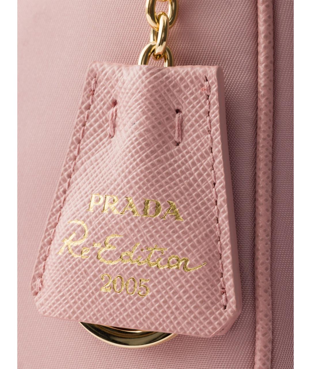 PRADA Розовая нейлоновая сумка с короткими ручками, фото 4