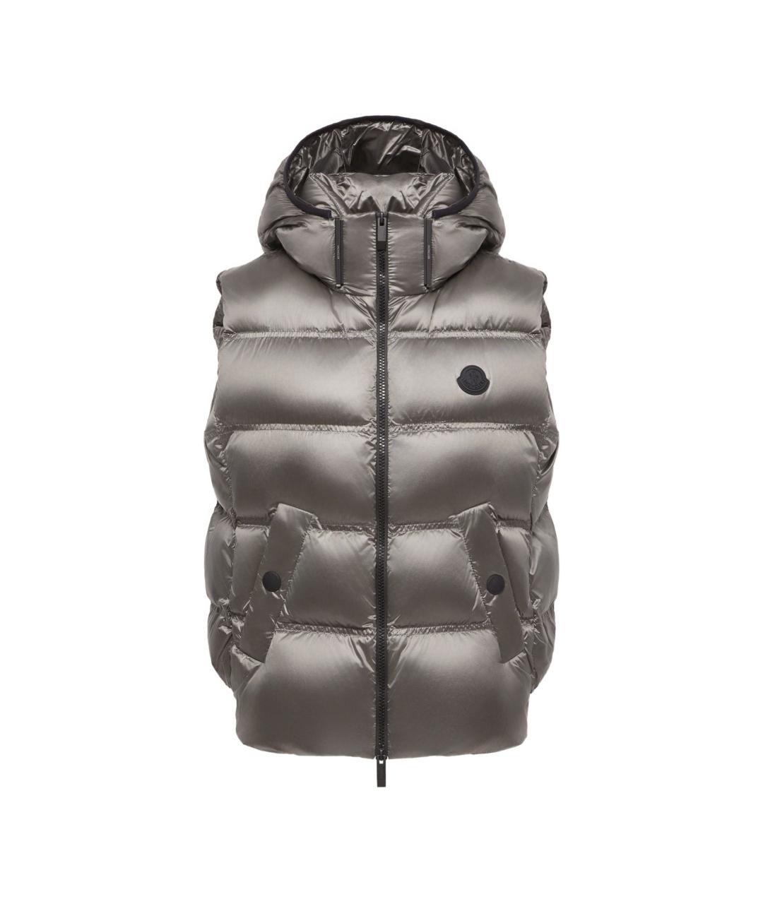 MONCLER Серый полиамидовый жилет, фото 3
