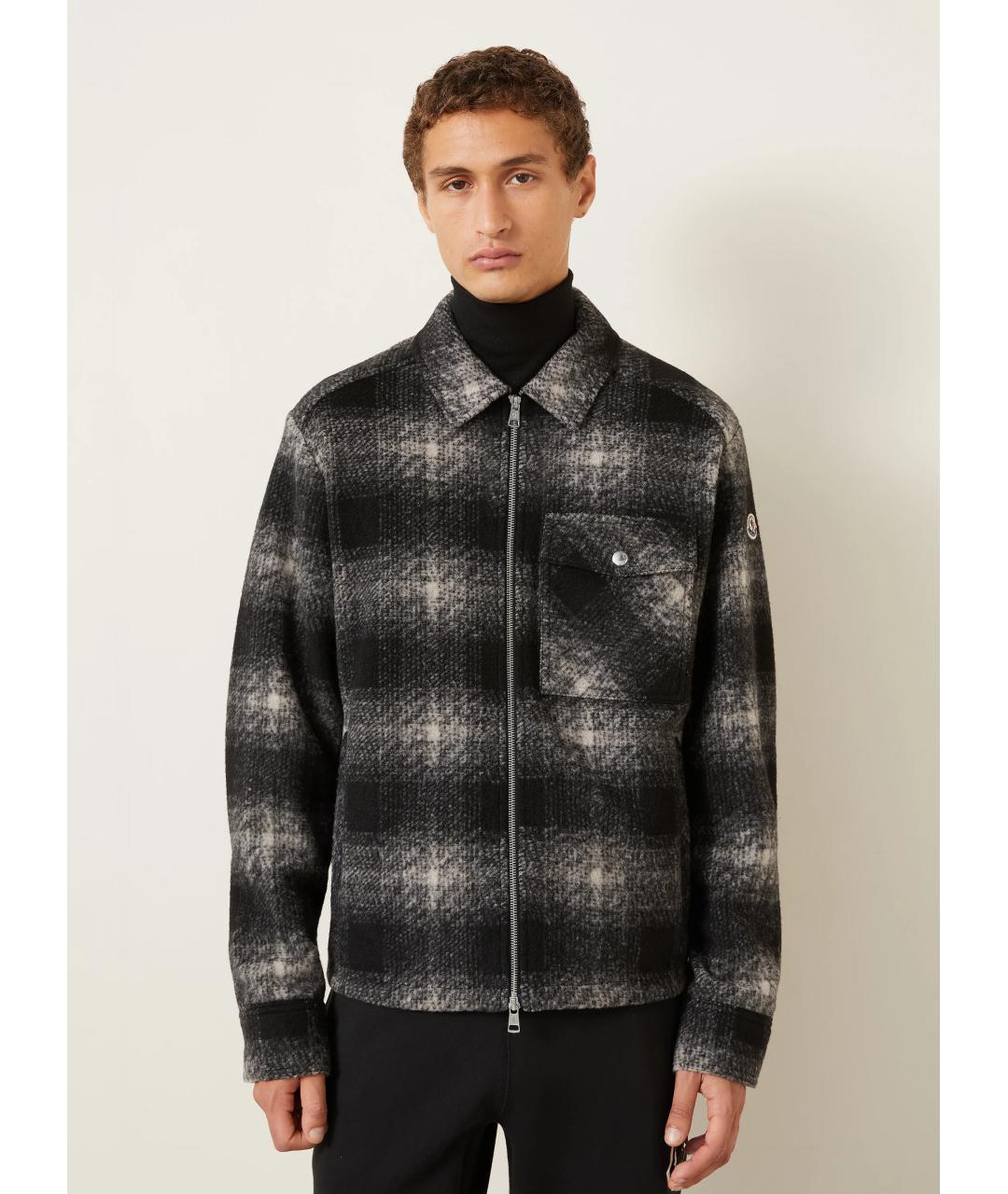 MONCLER Черная шерстяная куртка, фото 3