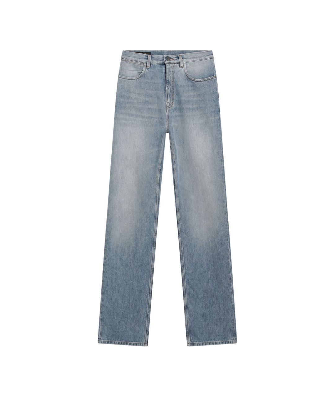 GUCCI Голубые хлопковые прямые джинсы, фото 1