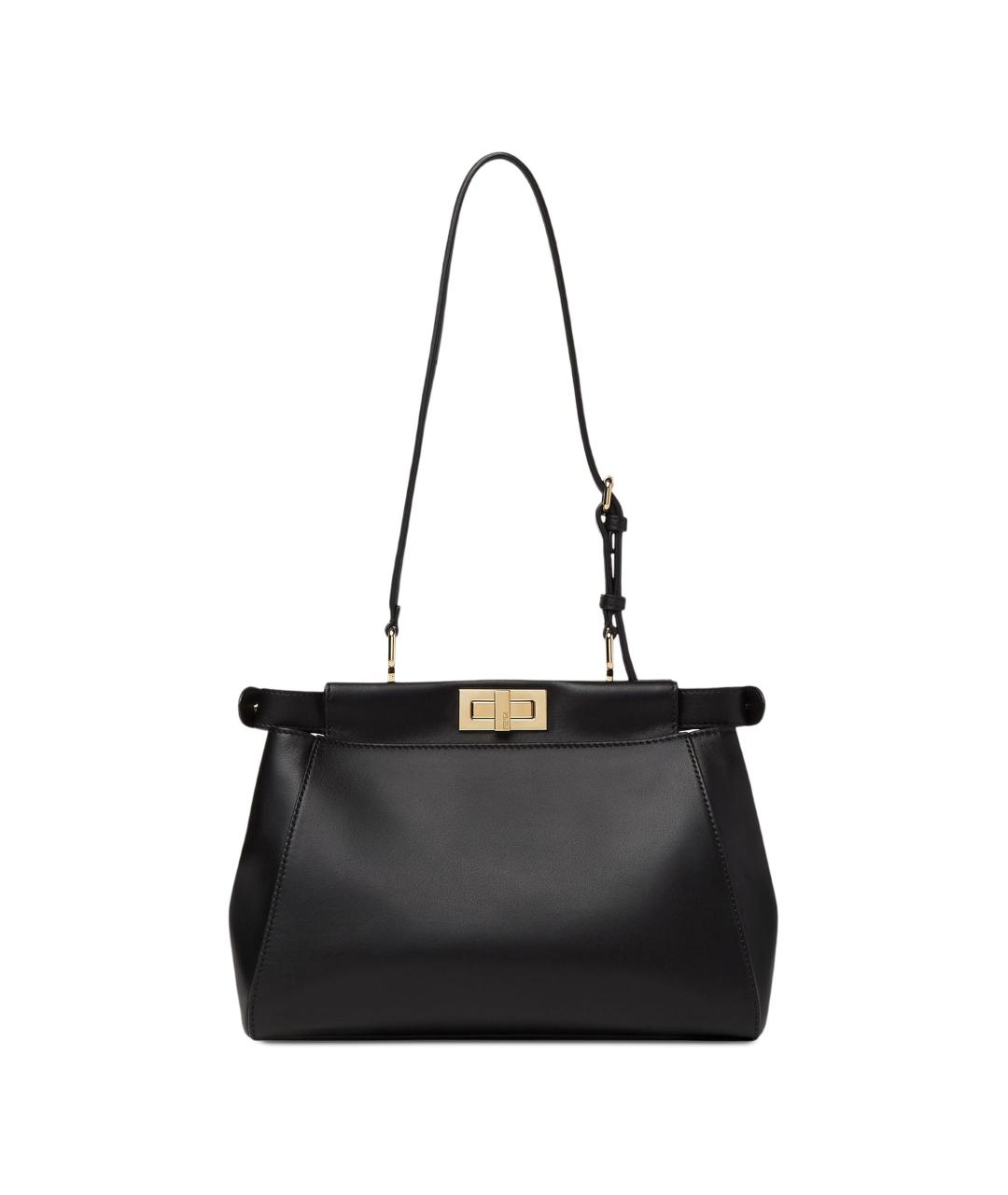 FENDI Черная кожаная сумка тоут, фото 3