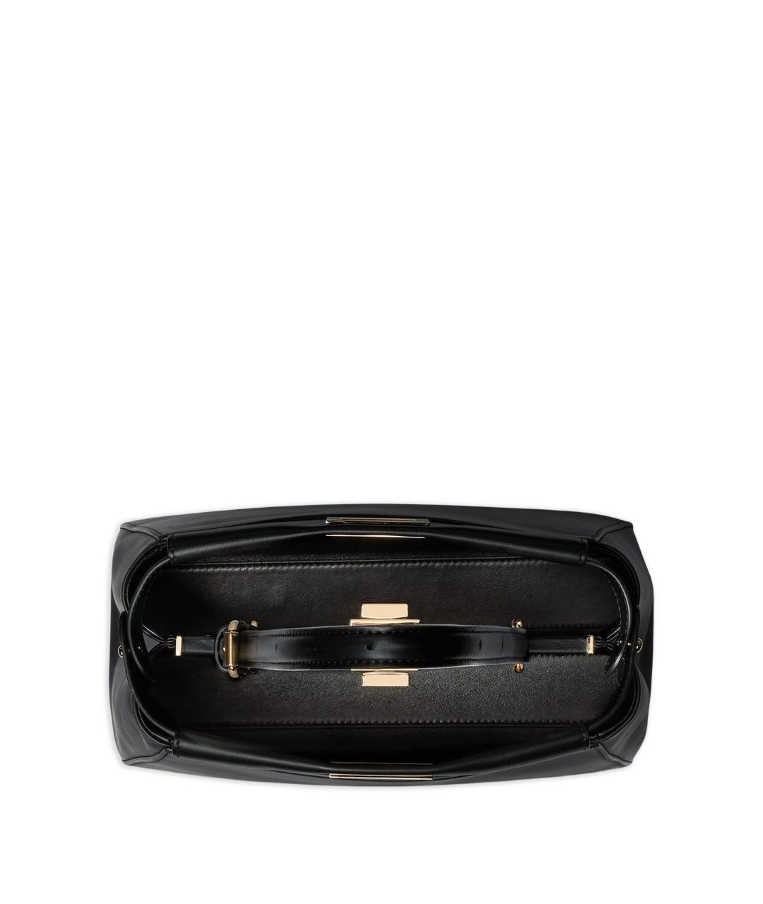FENDI Черная кожаная сумка тоут, фото 5
