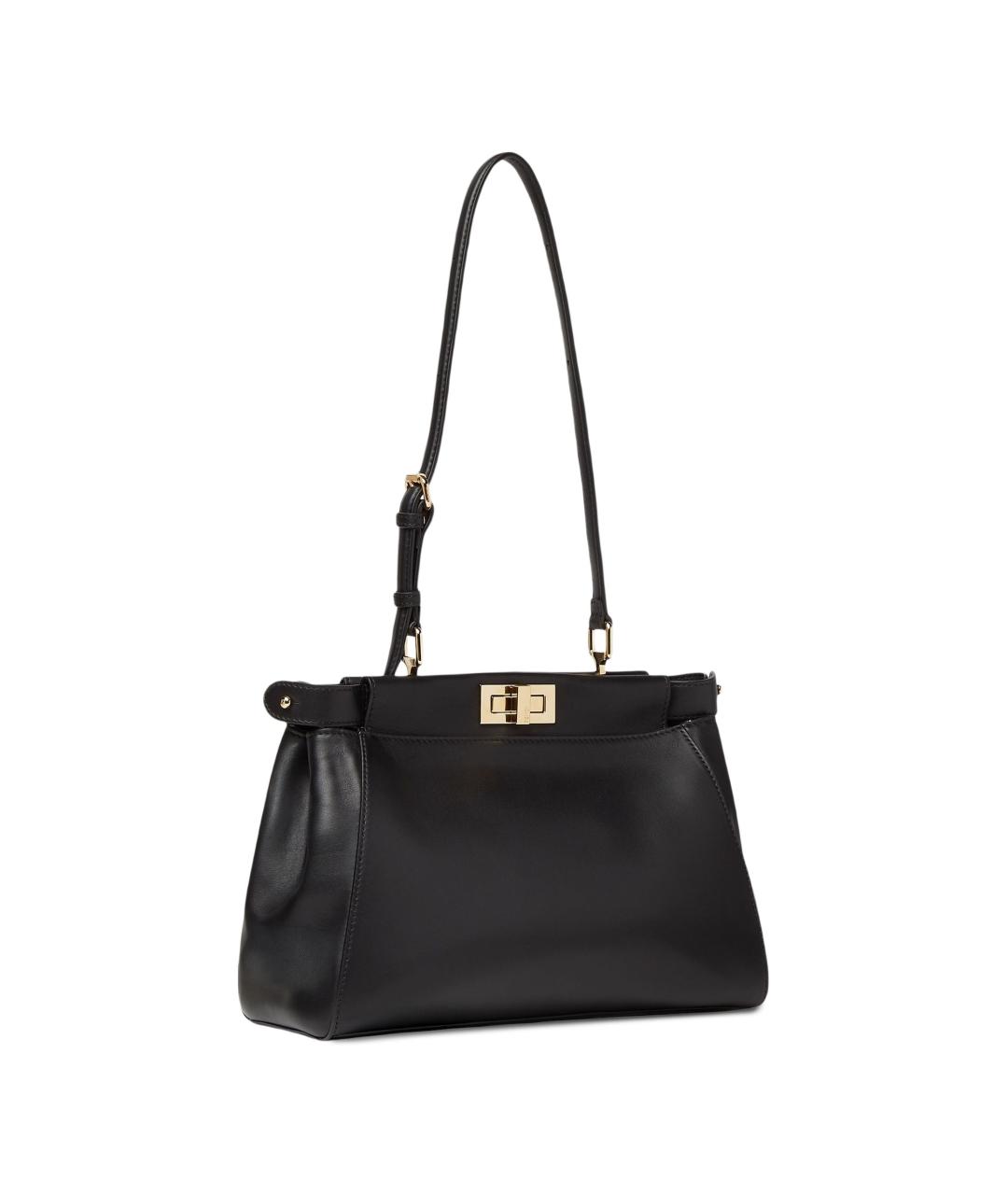 FENDI Черная кожаная сумка тоут, фото 4