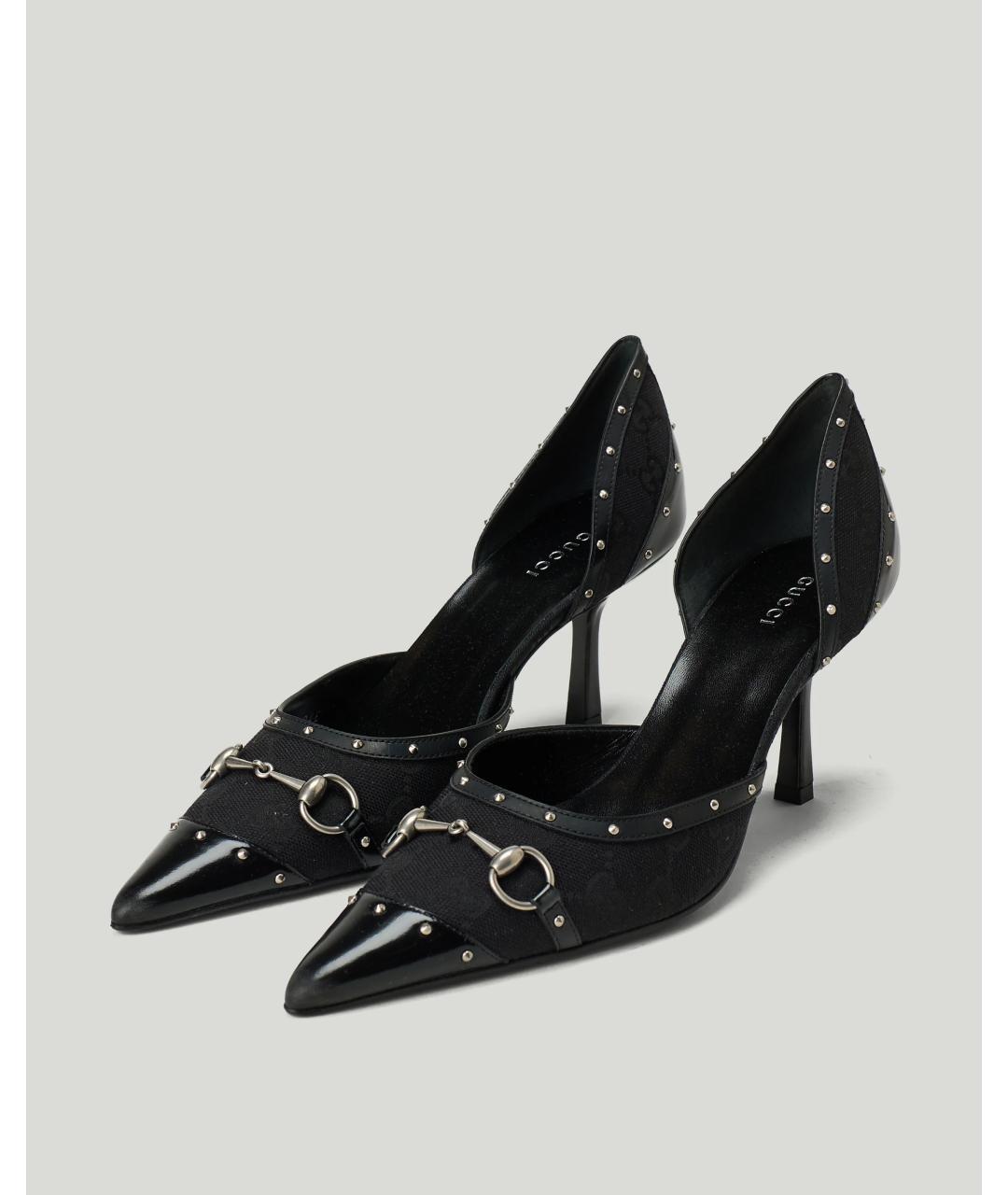 GUCCI Черные кожаные туфли, фото 4