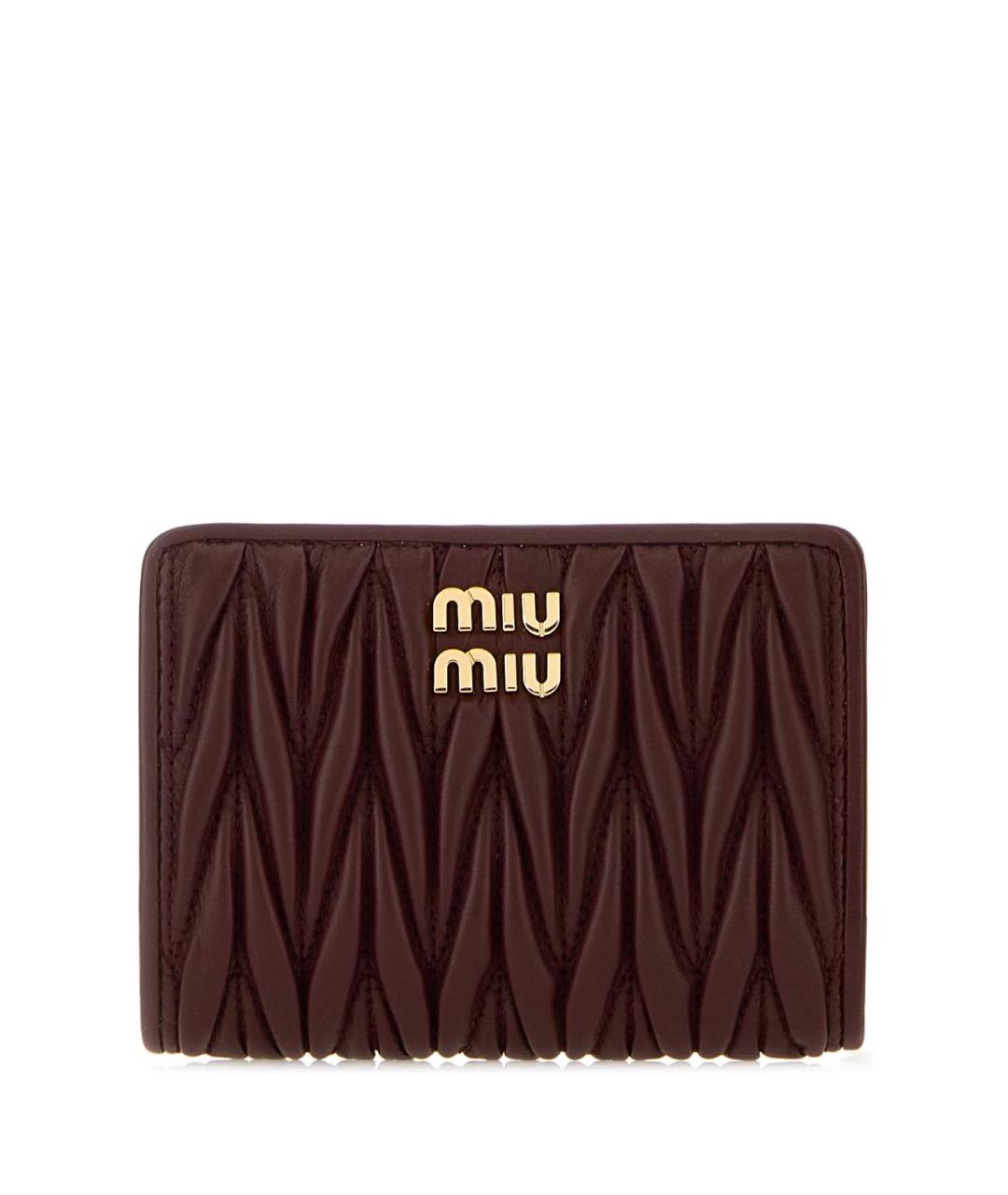 MIU MIU Бордовый кожаный кошелек, фото 1