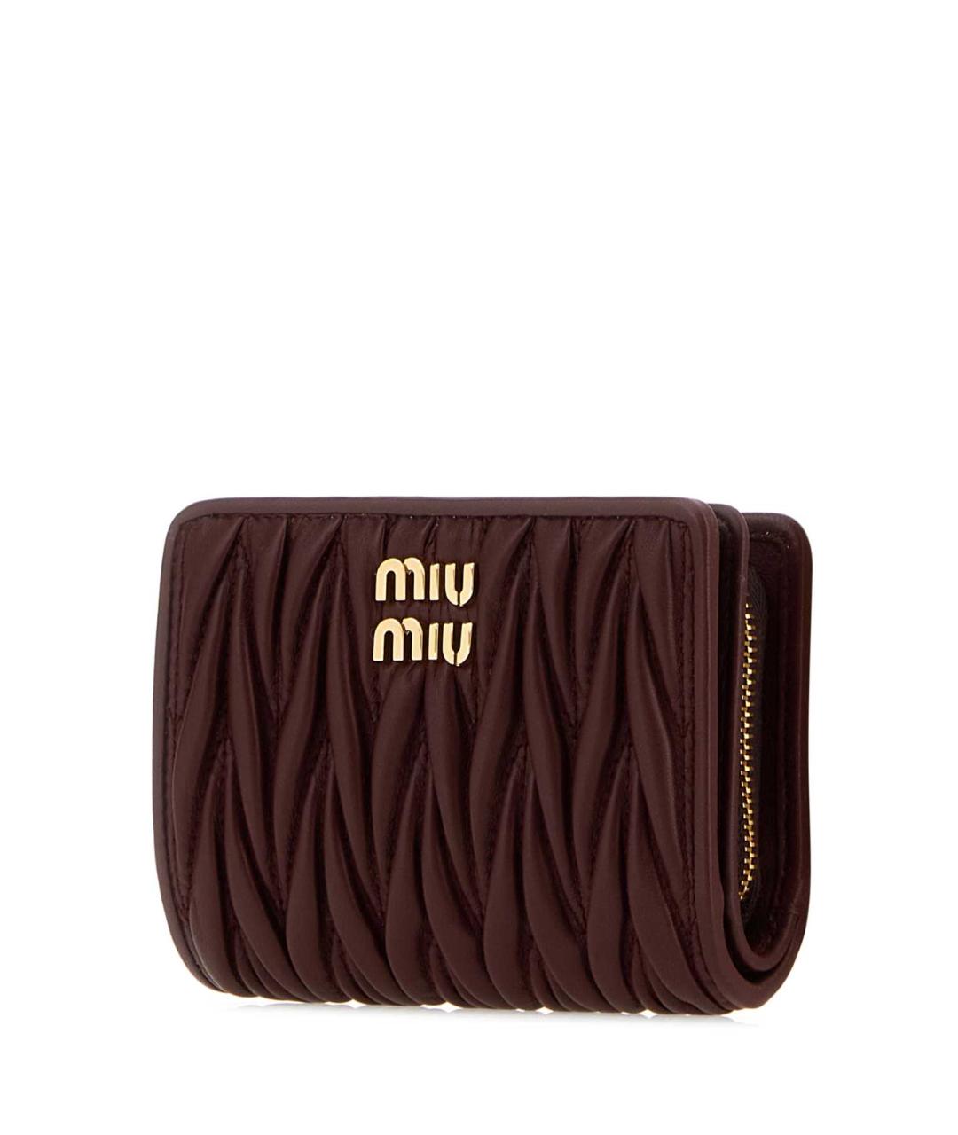 MIU MIU Бордовый кожаный кошелек, фото 2