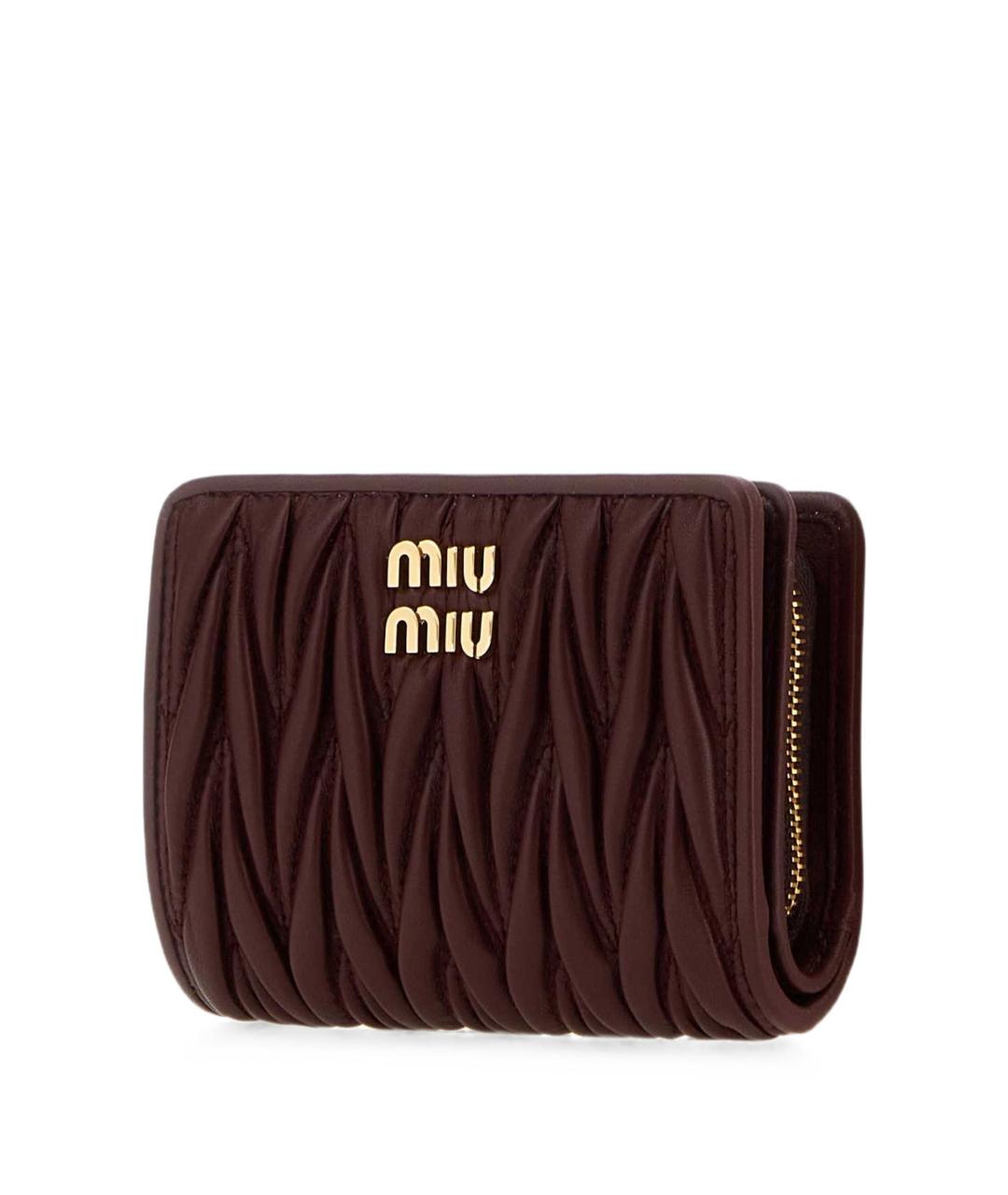 MIU MIU Бордовый кожаный кошелек, фото 3