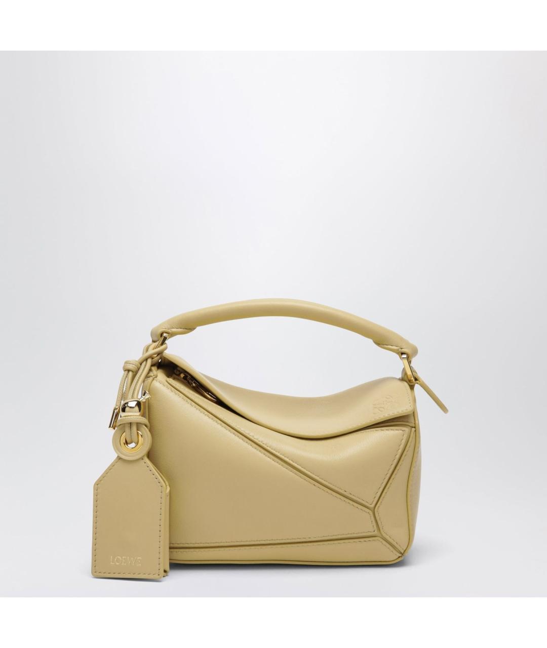 LOEWE Бежевая кожаная сумка через плечо, фото 3