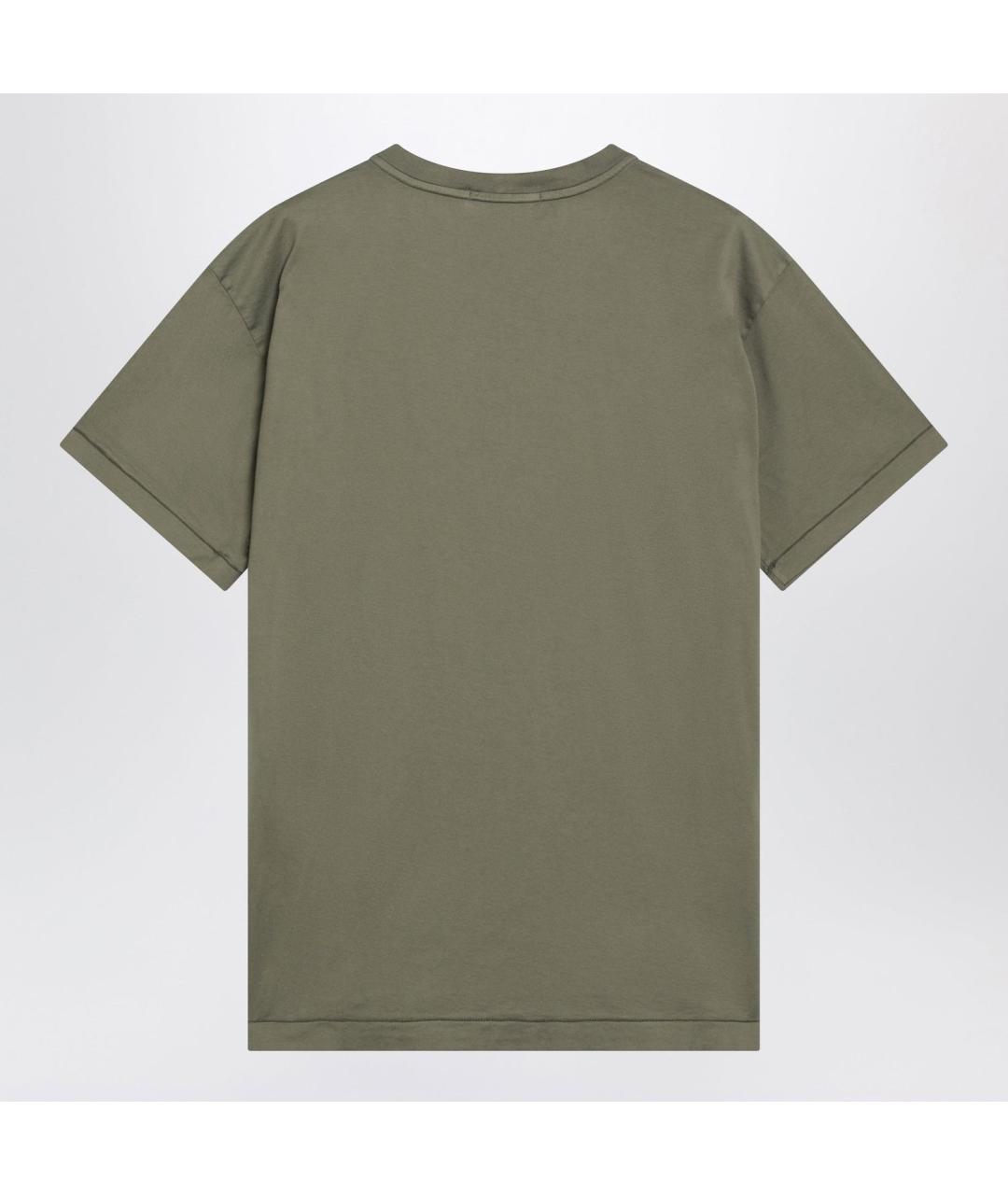 STONE ISLAND Зеленая хлопковая футболка, фото 2