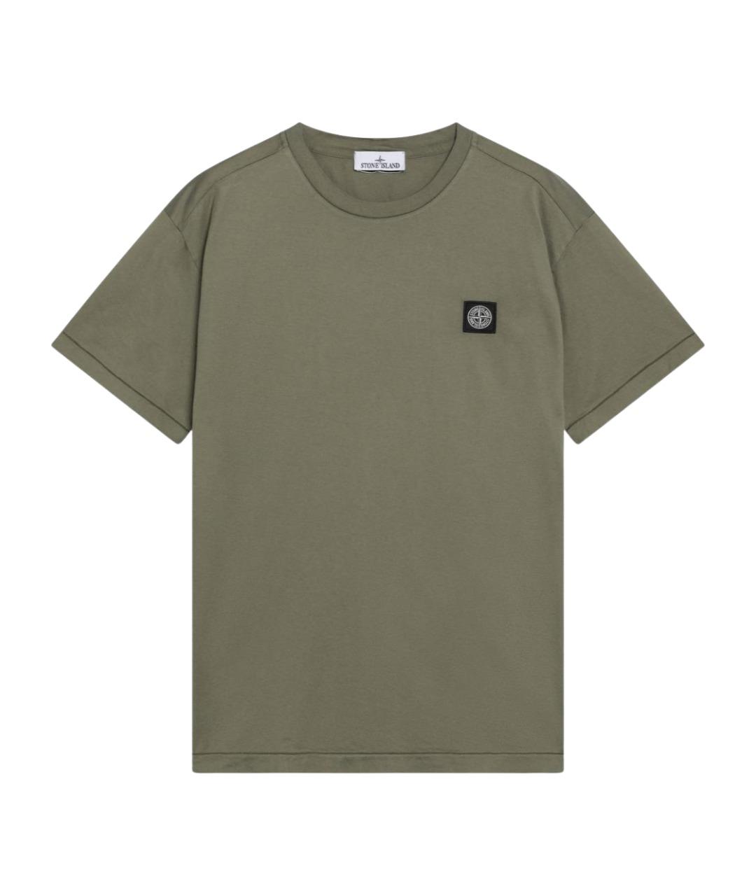 STONE ISLAND Зеленая хлопковая футболка, фото 1