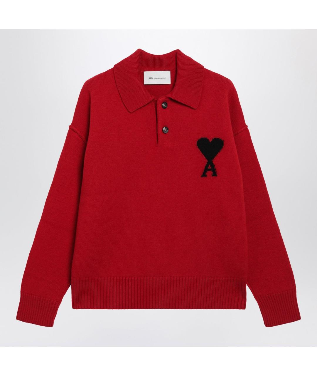 Ami Paris Красный шерстяной джемпер / свитер, фото 3