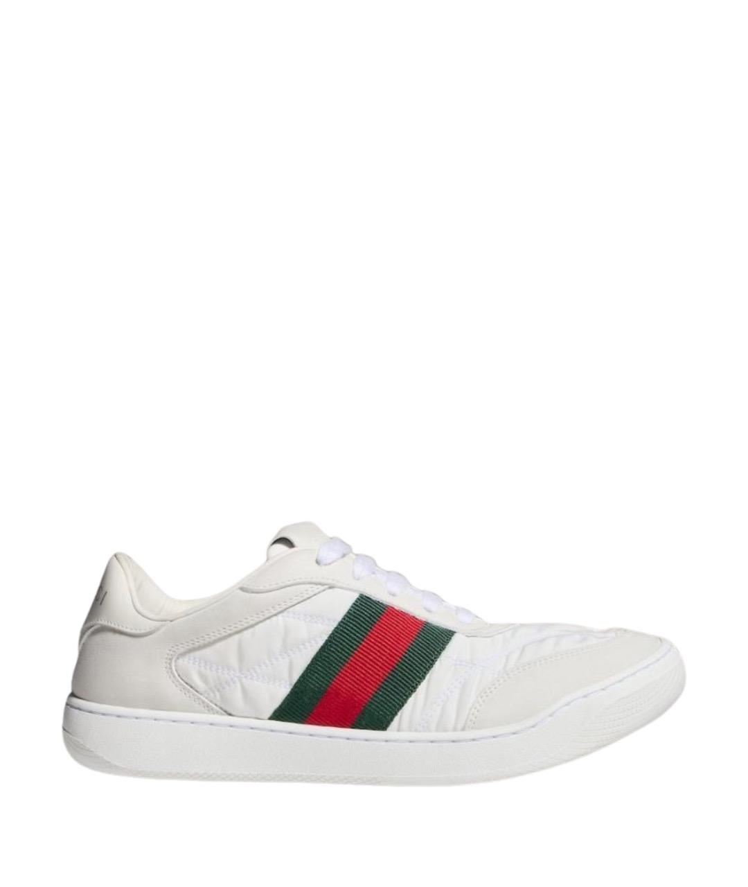 GUCCI Белые текстильные кроссовки, фото 1