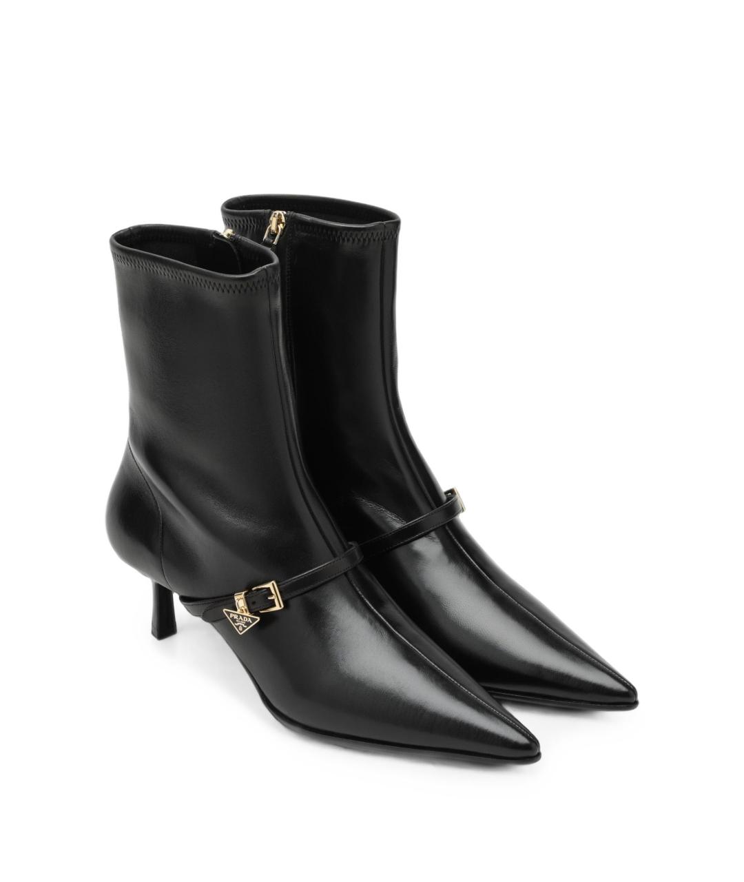 PRADA Черные кожаные ботильоны, фото 2