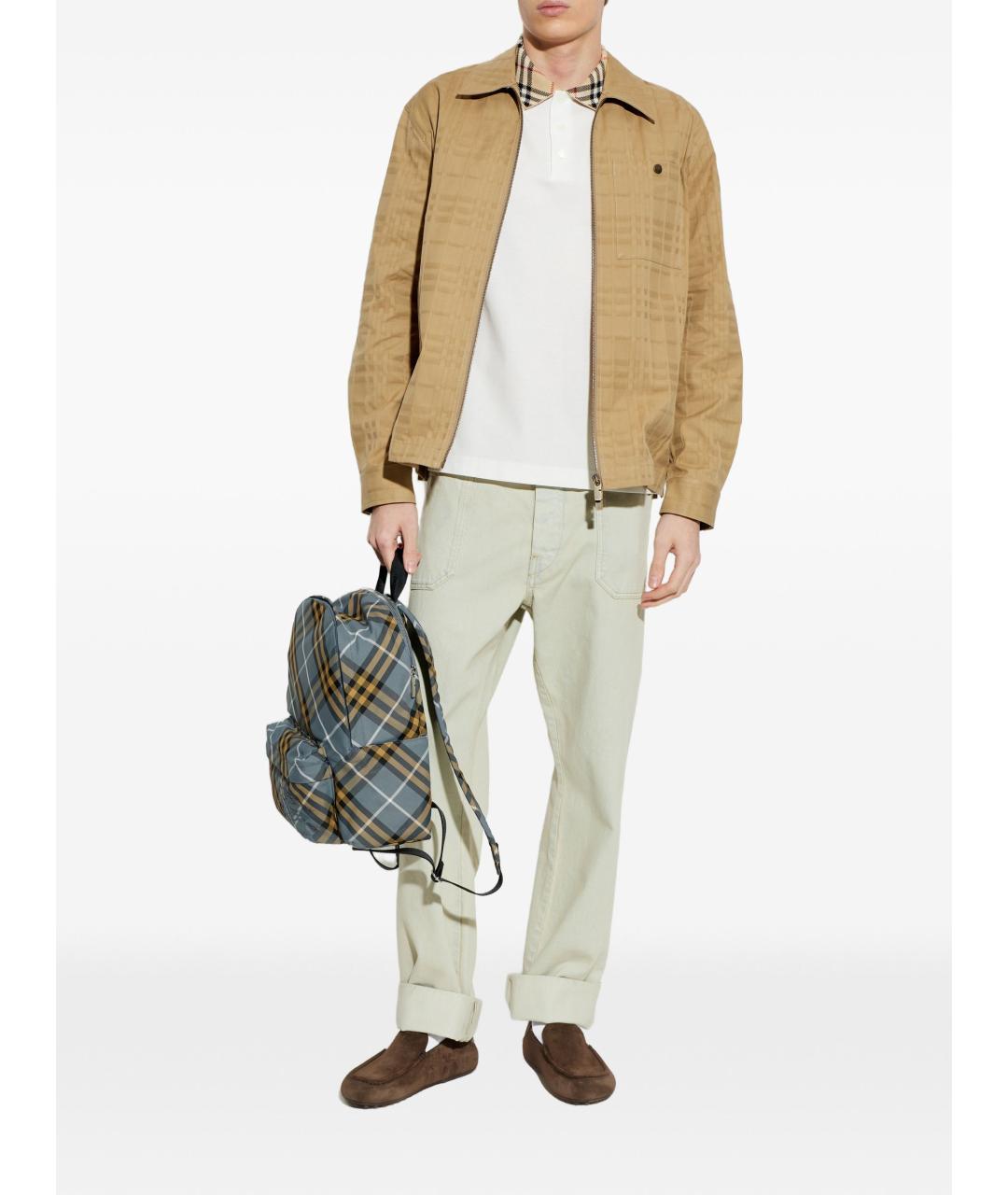 BURBERRY Белое хлопковое поло с коротким рукавом, фото 4