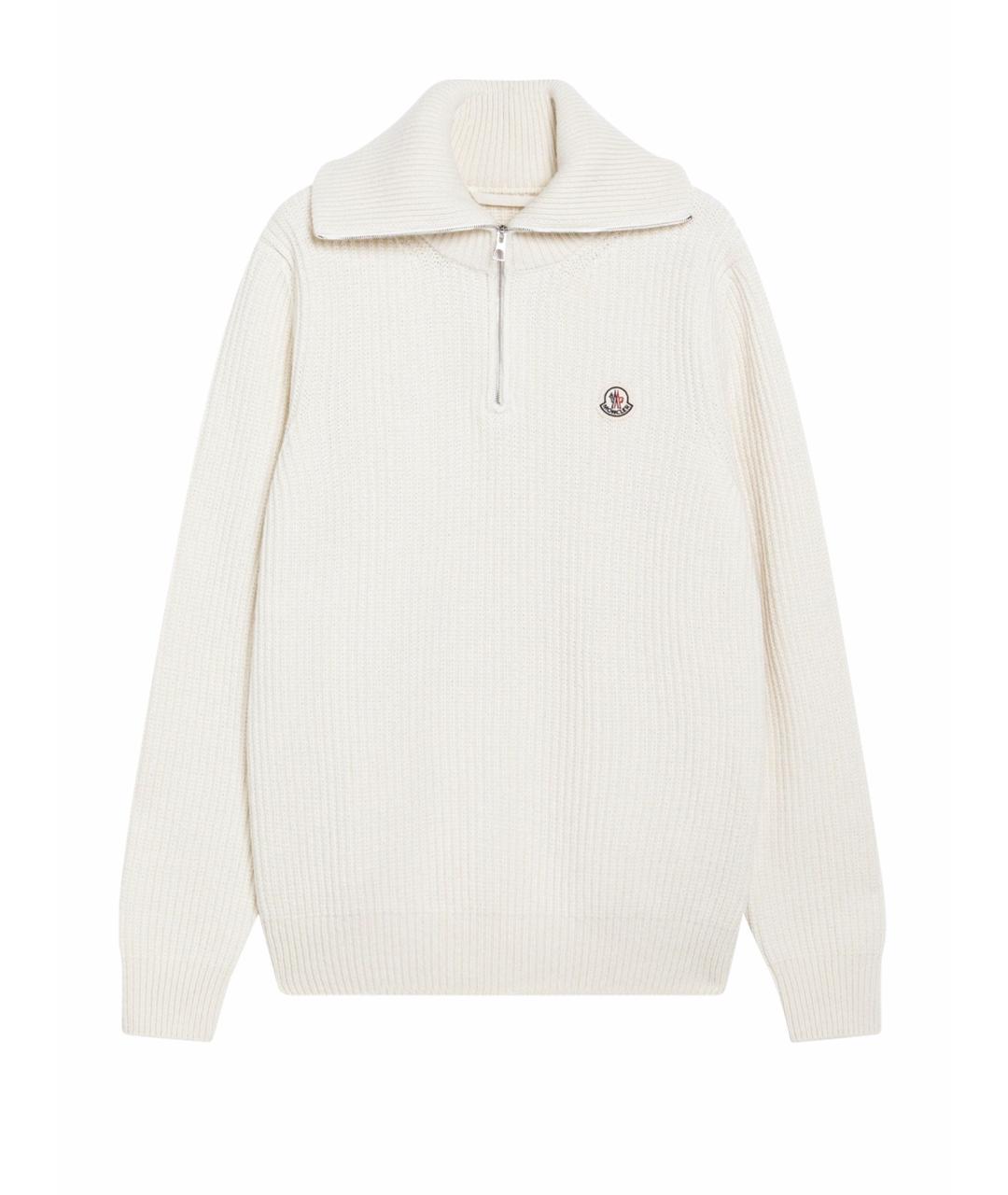 MONCLER Бежевый шерстяной джемпер / свитер, фото 1