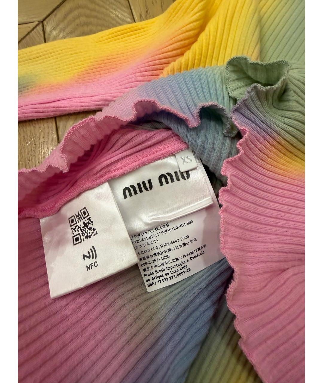 MIU MIU Мульти хлопко-эластановая водолазка, фото 6
