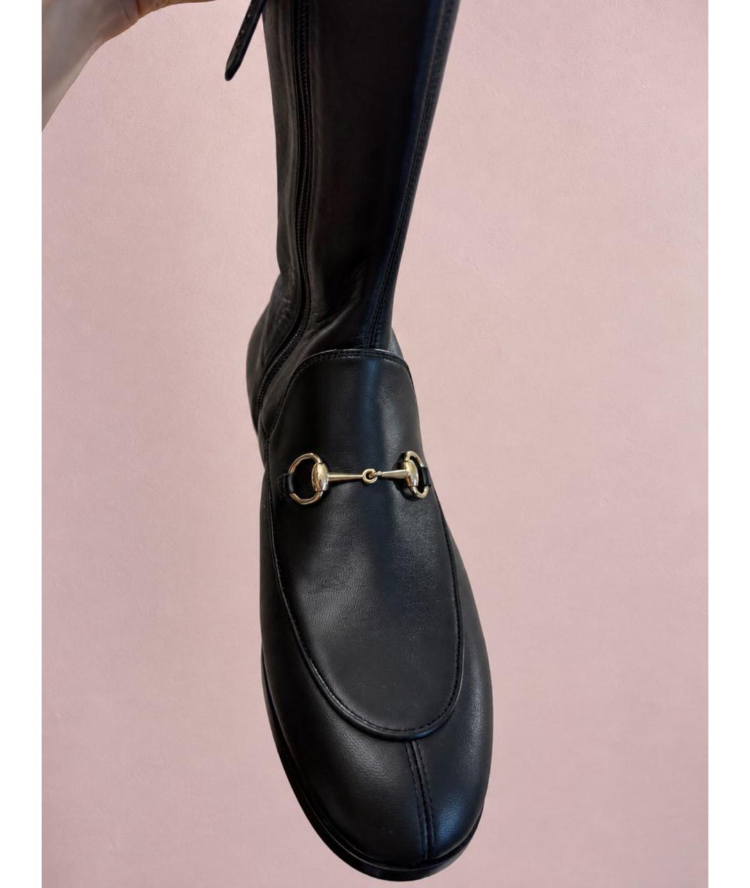 GUCCI Черные кожаные сапоги, фото 3