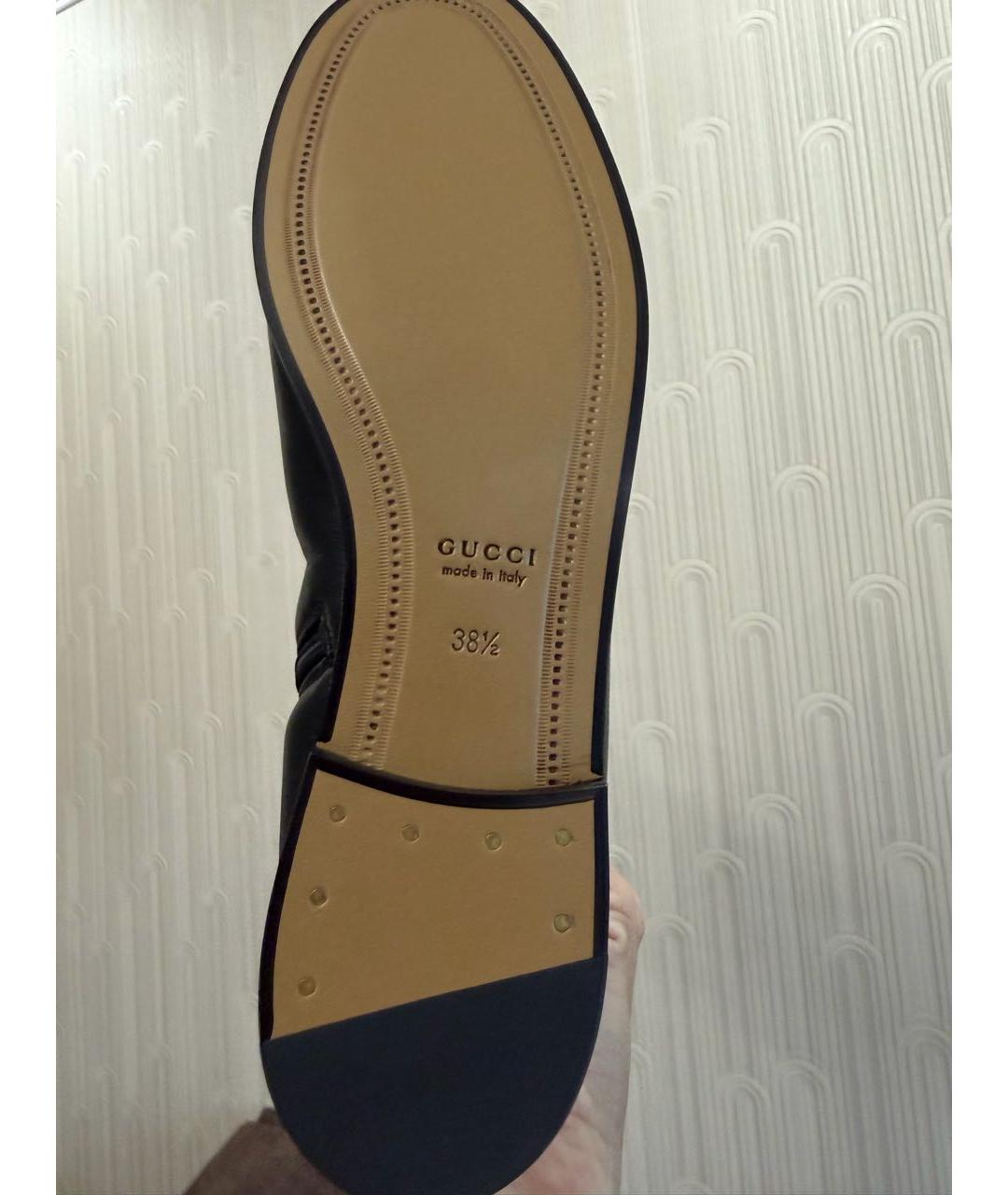 GUCCI Черные кожаные сапоги, фото 4