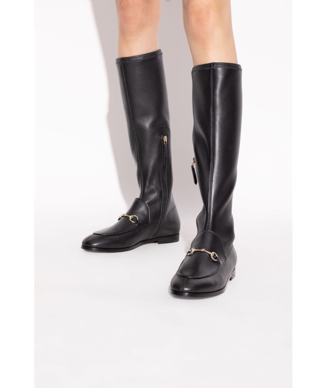GUCCI Черные кожаные сапоги, фото 7