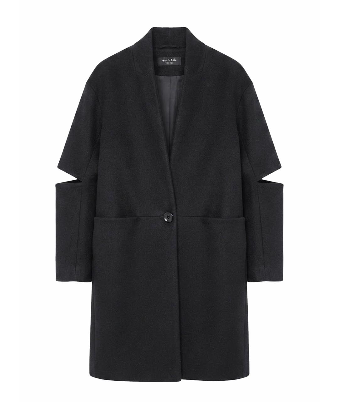 RAG & BONE Черное шерстяное пальто, фото 1