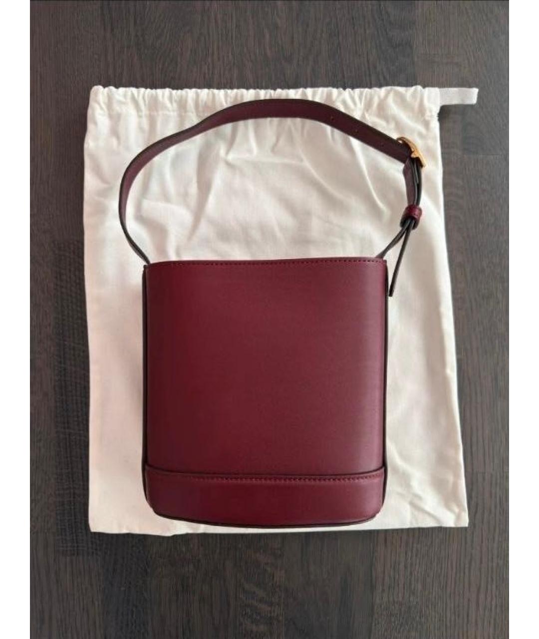 GUCCI Бордовая кожаная сумка с короткими ручками, фото 4