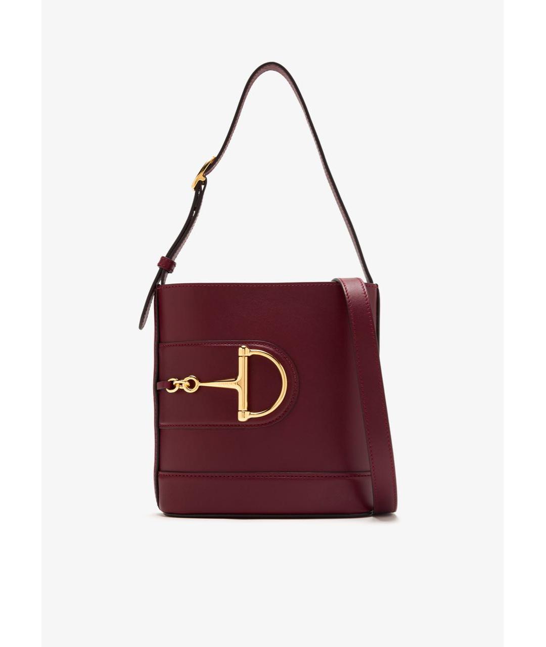 GUCCI Бордовая кожаная сумка с короткими ручками, фото 9
