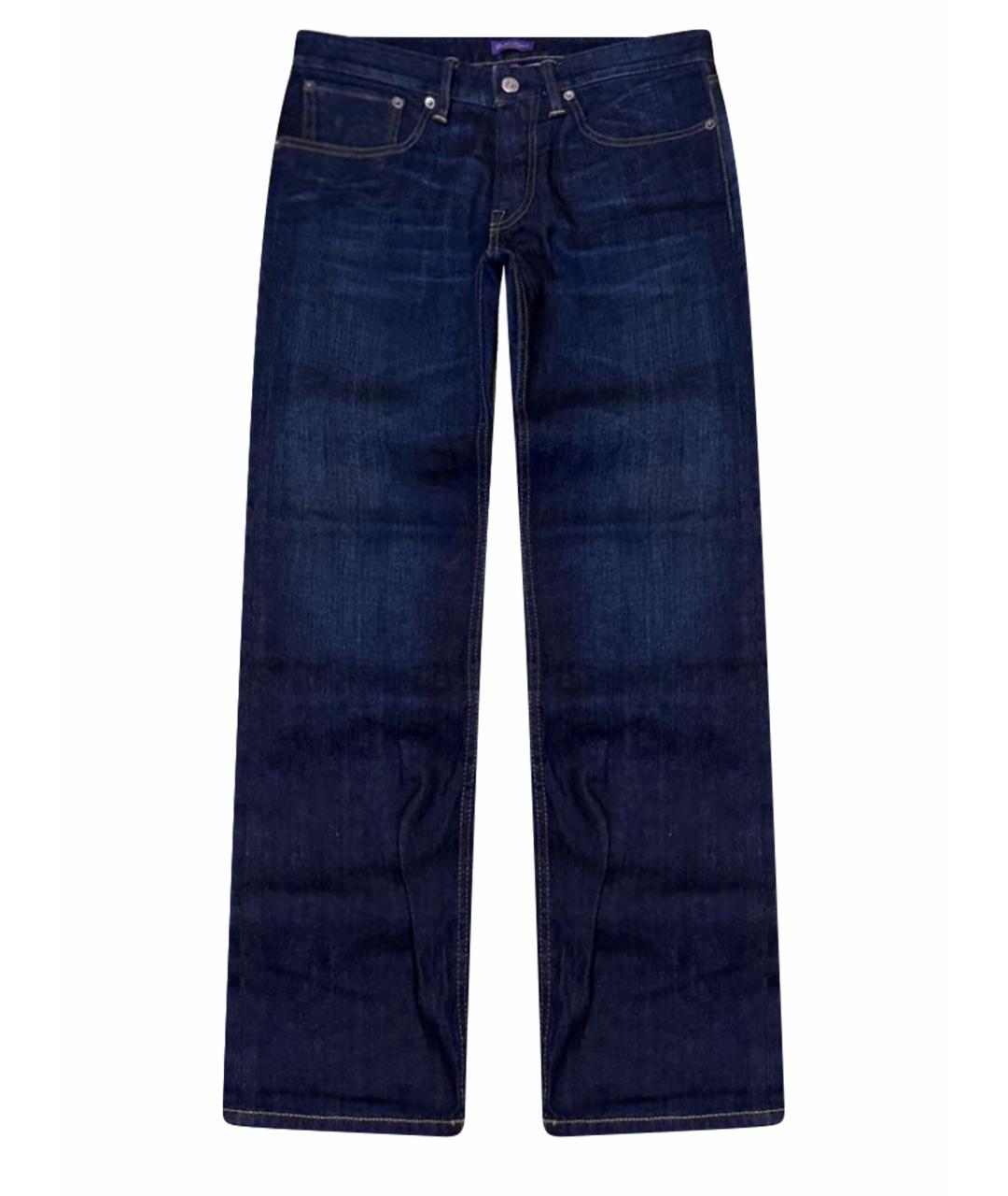 RALPH LAUREN Синие хлопковые джинсы скинни, фото 1