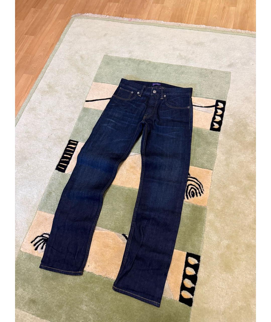 RALPH LAUREN Синие хлопковые джинсы скинни, фото 3