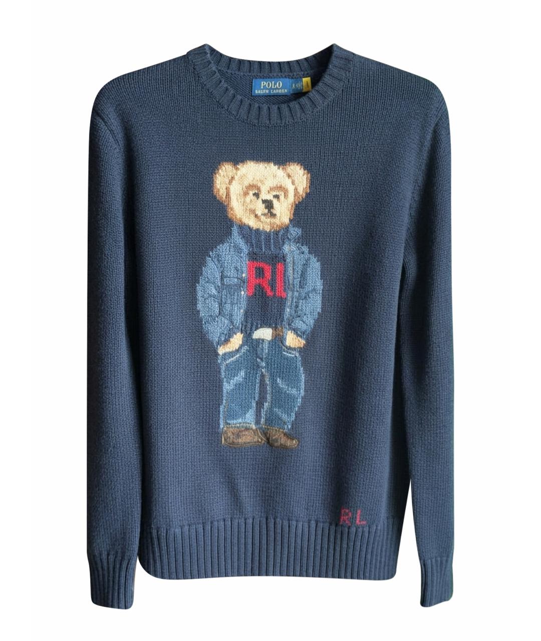 POLO RALPH LAUREN Темно-синий хлопковый джемпер / свитер, фото 1