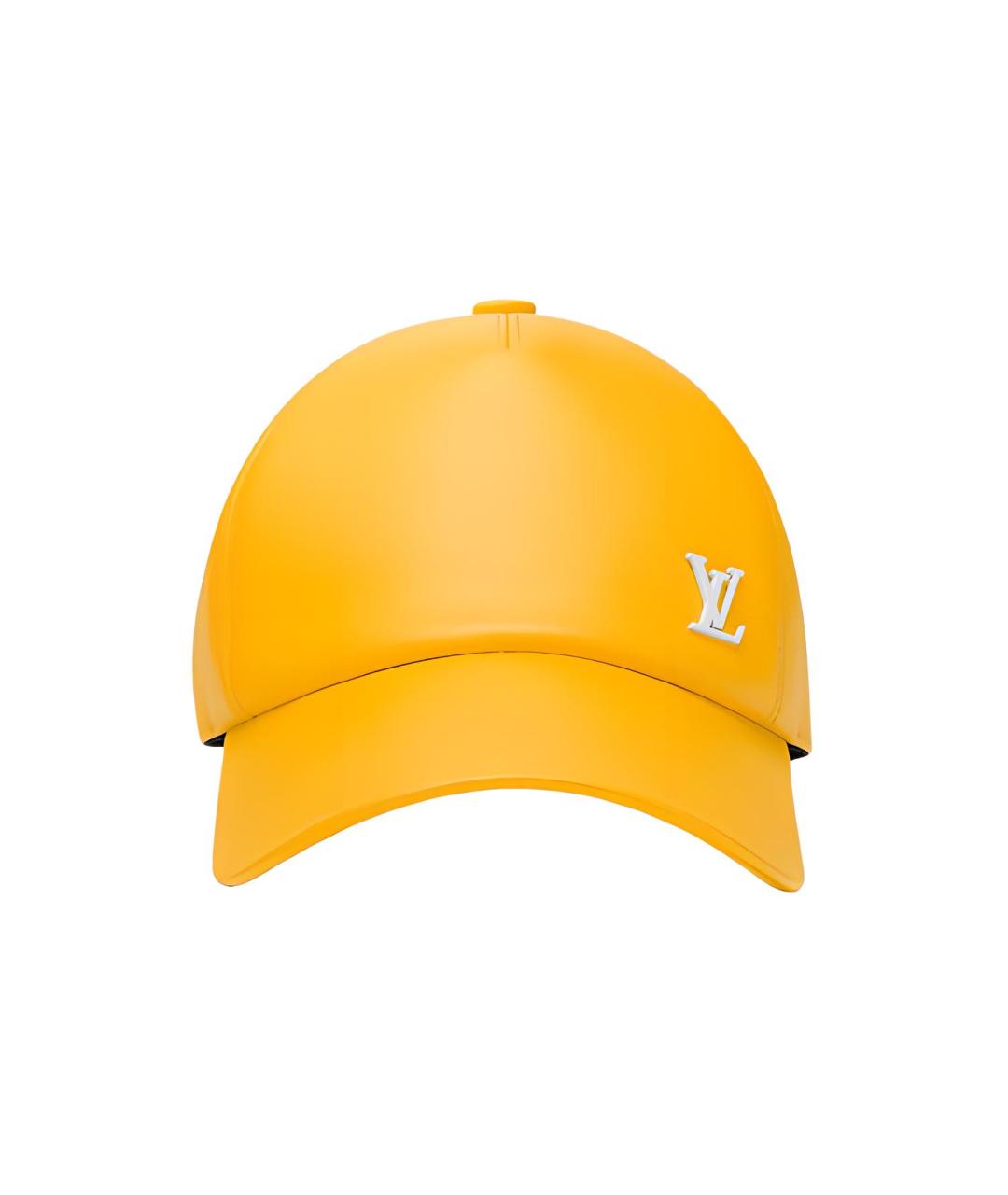 LOUIS VUITTON Желтая кожаная кепка/бейсболка, фото 2