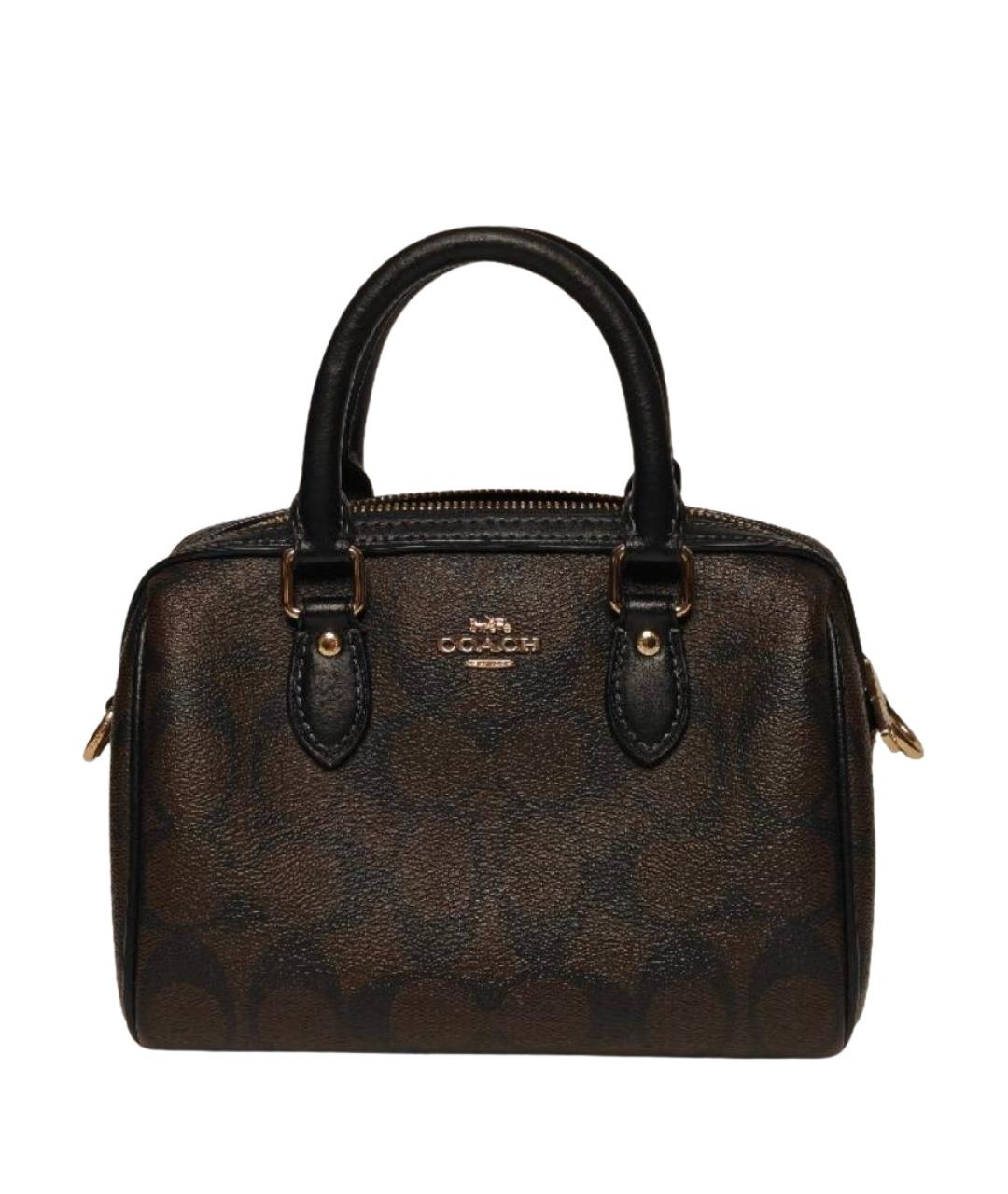 COACH Коричневая сумка через плечо из канвы, фото 1
