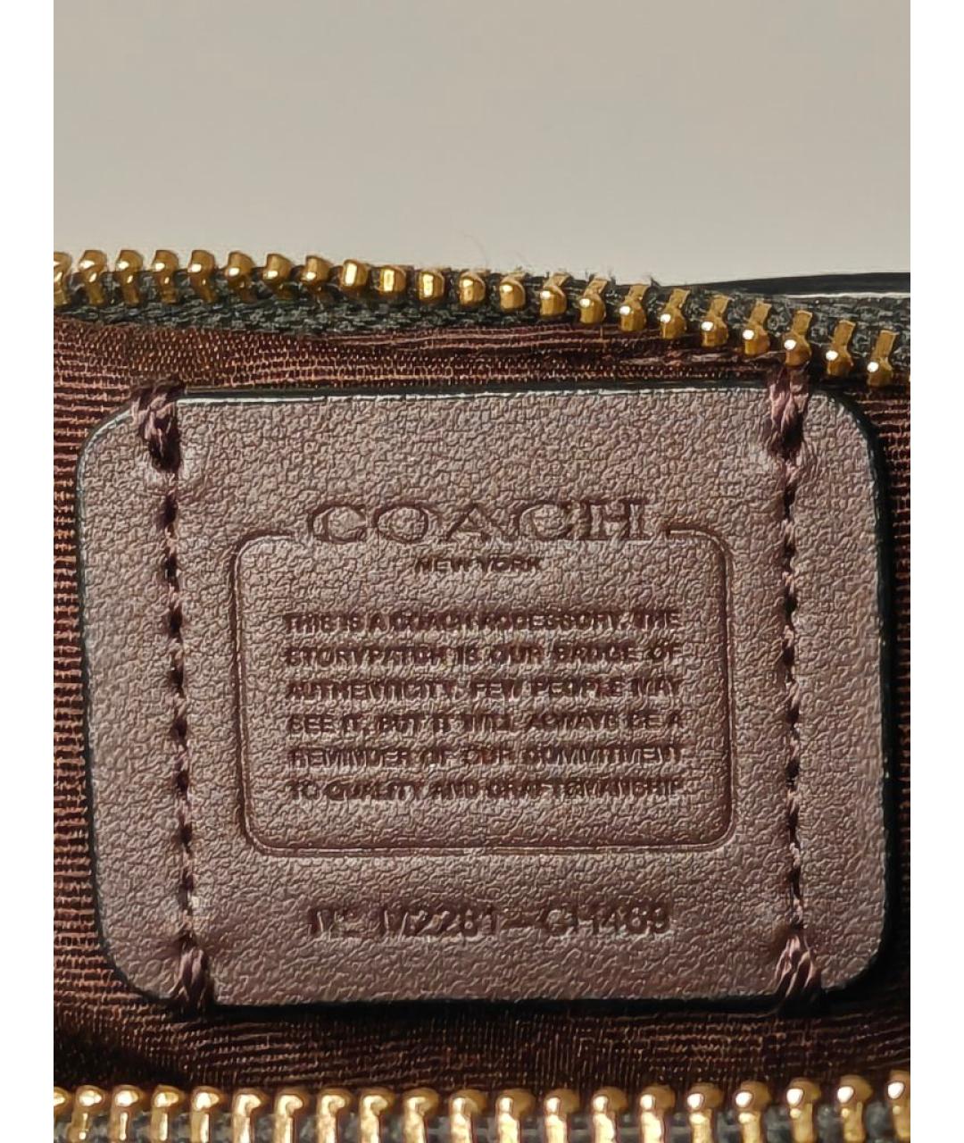 COACH Коричневая сумка через плечо из канвы, фото 6
