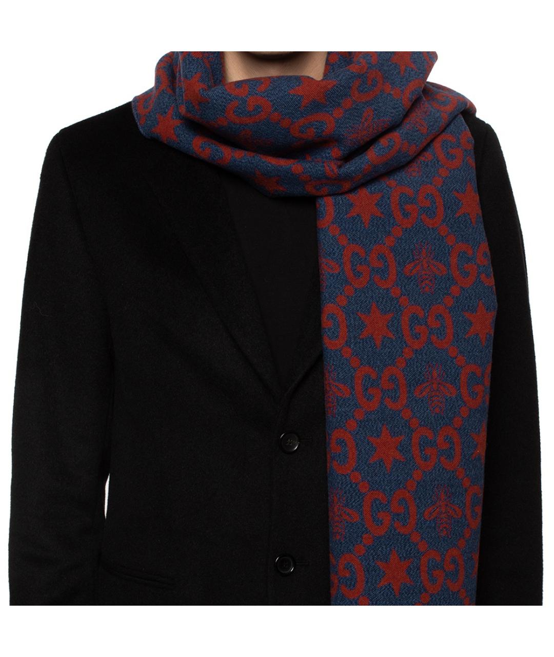 GUCCI Красный шарф, фото 3