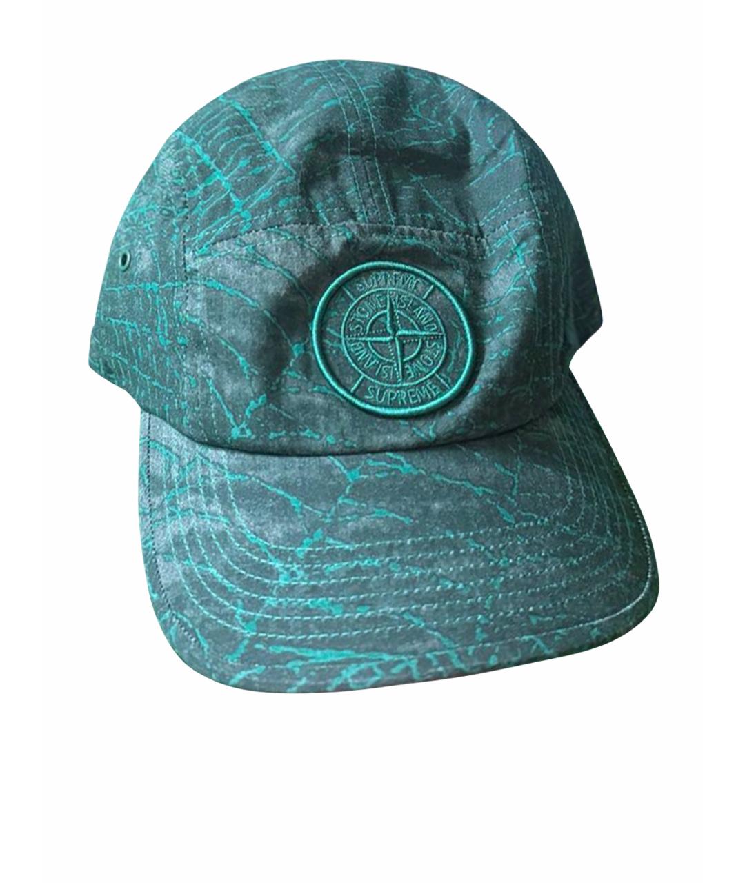 STONE ISLAND Зеленая хлопковая кепка/бейсболка, фото 1