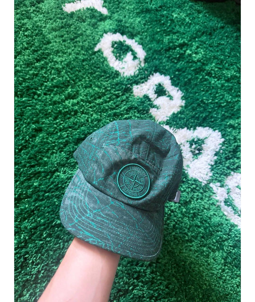 STONE ISLAND Зеленая хлопковая кепка/бейсболка, фото 5