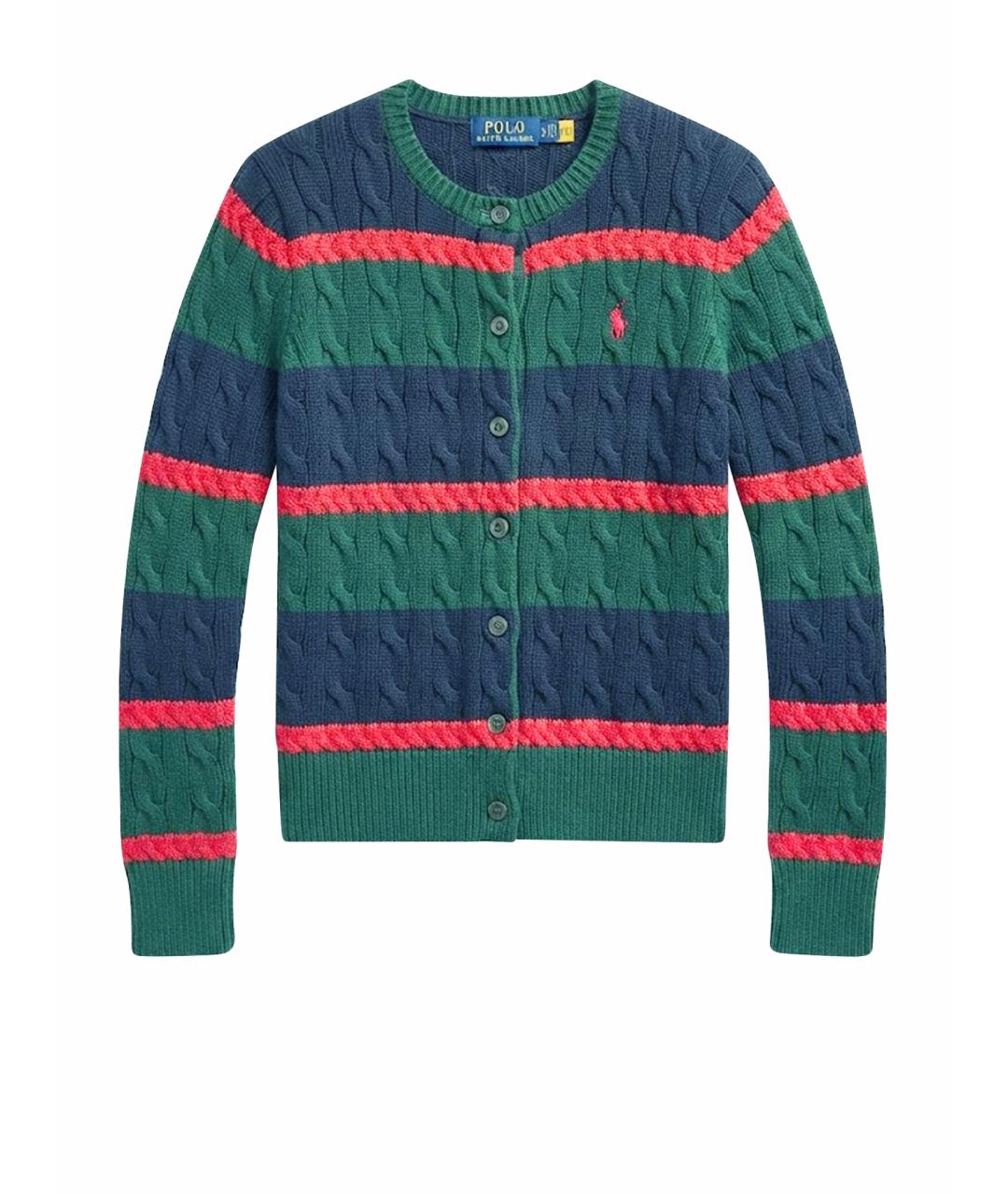 POLO RALPH LAUREN Зеленый хлопковый кардиган, фото 1