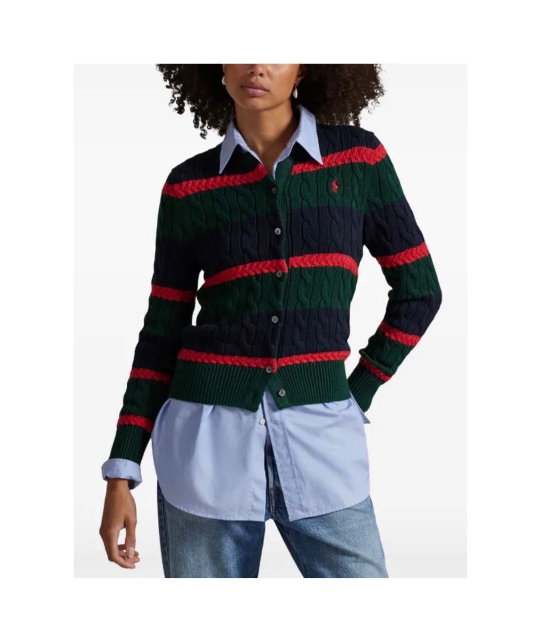 POLO RALPH LAUREN Зеленый хлопковый кардиган, фото 4