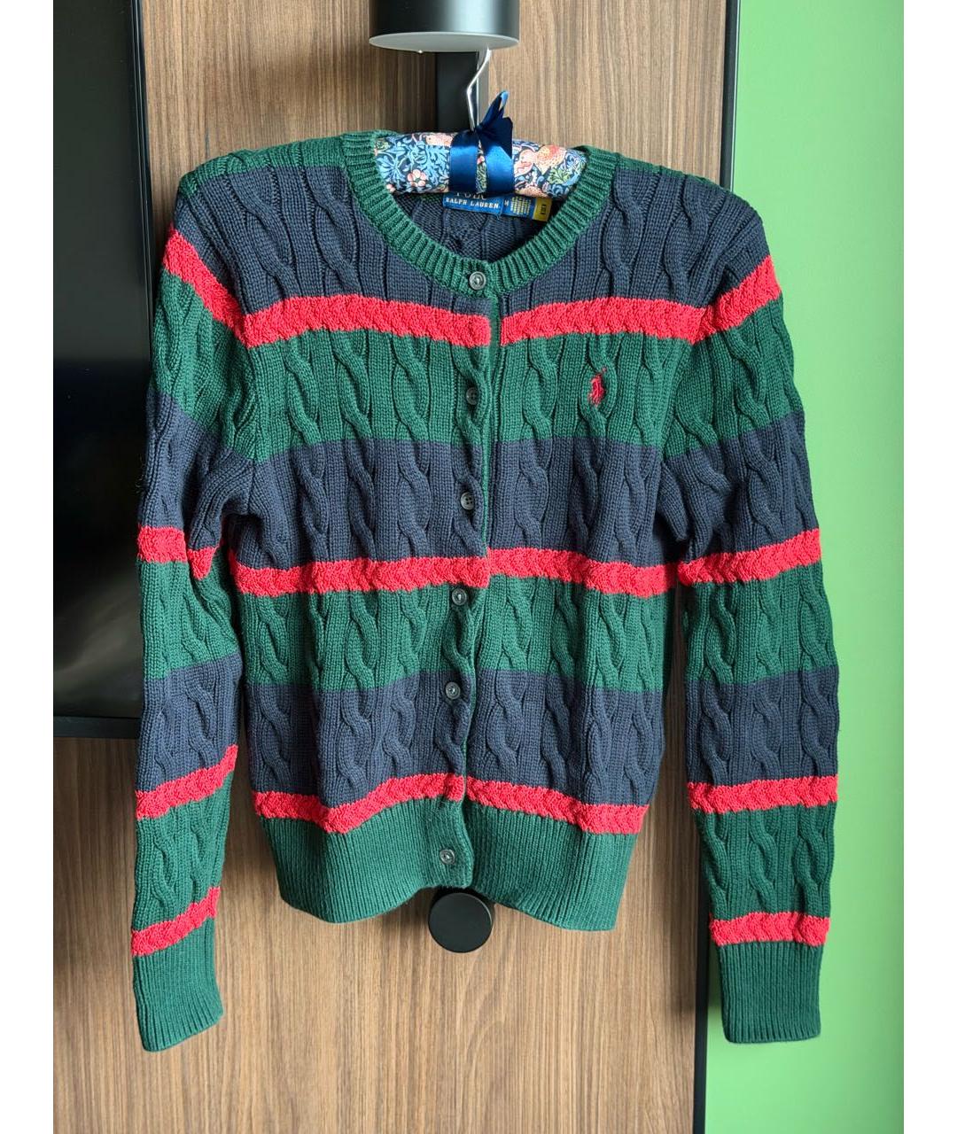 POLO RALPH LAUREN Зеленый хлопковый кардиган, фото 5