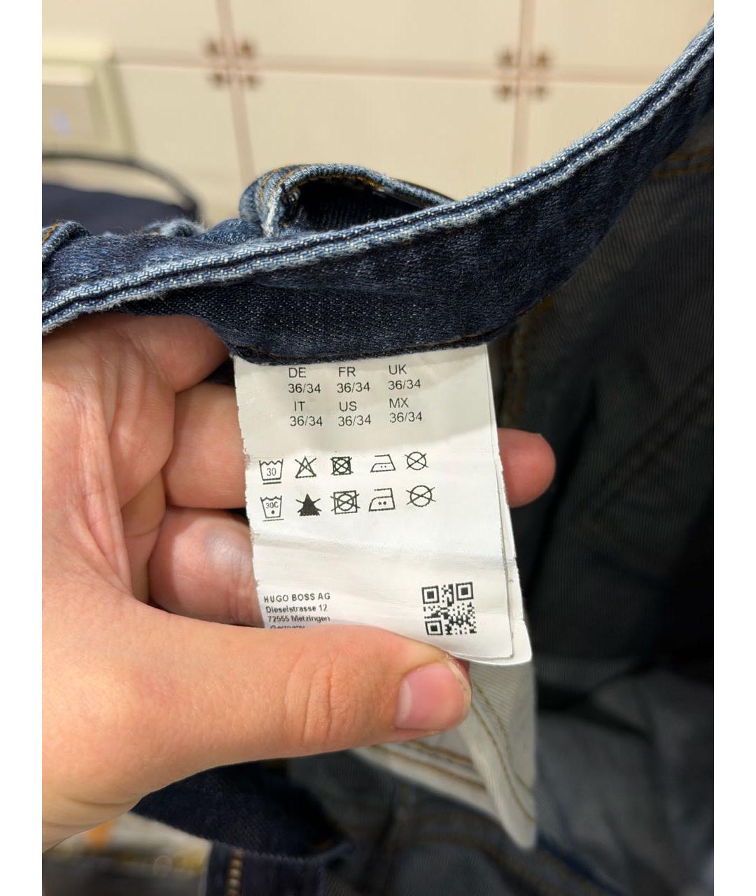 HUGO BOSS Темно-синие хлопковые джинсы скинни, фото 6