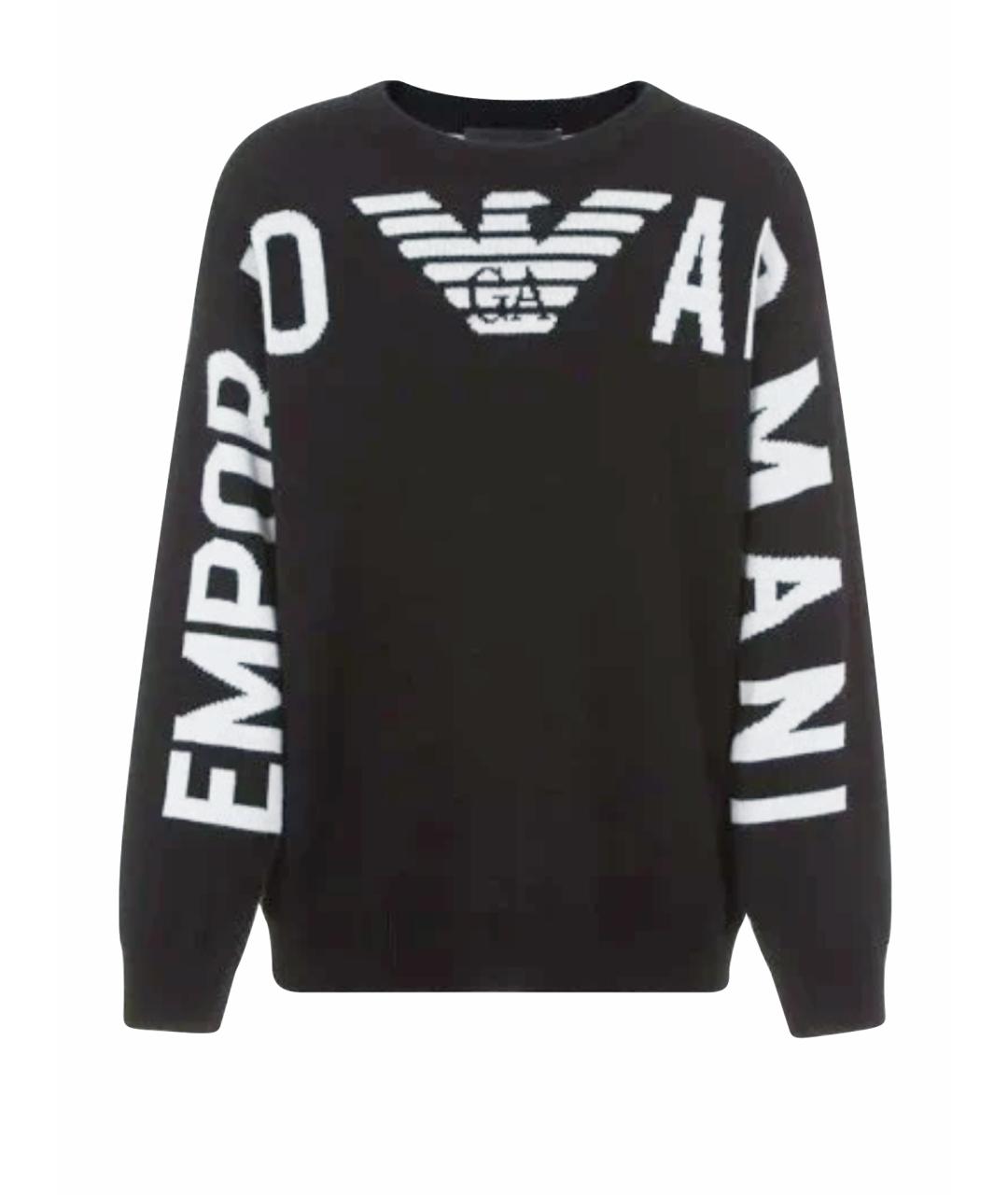 EMPORIO ARMANI Черный шерстяной джемпер / свитер, фото 1